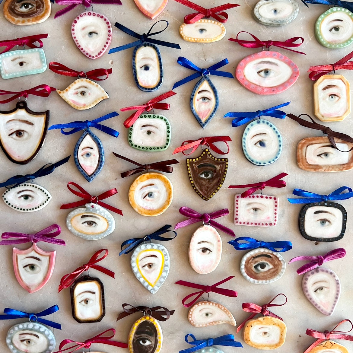 Ceramic Lover's Eye Charms