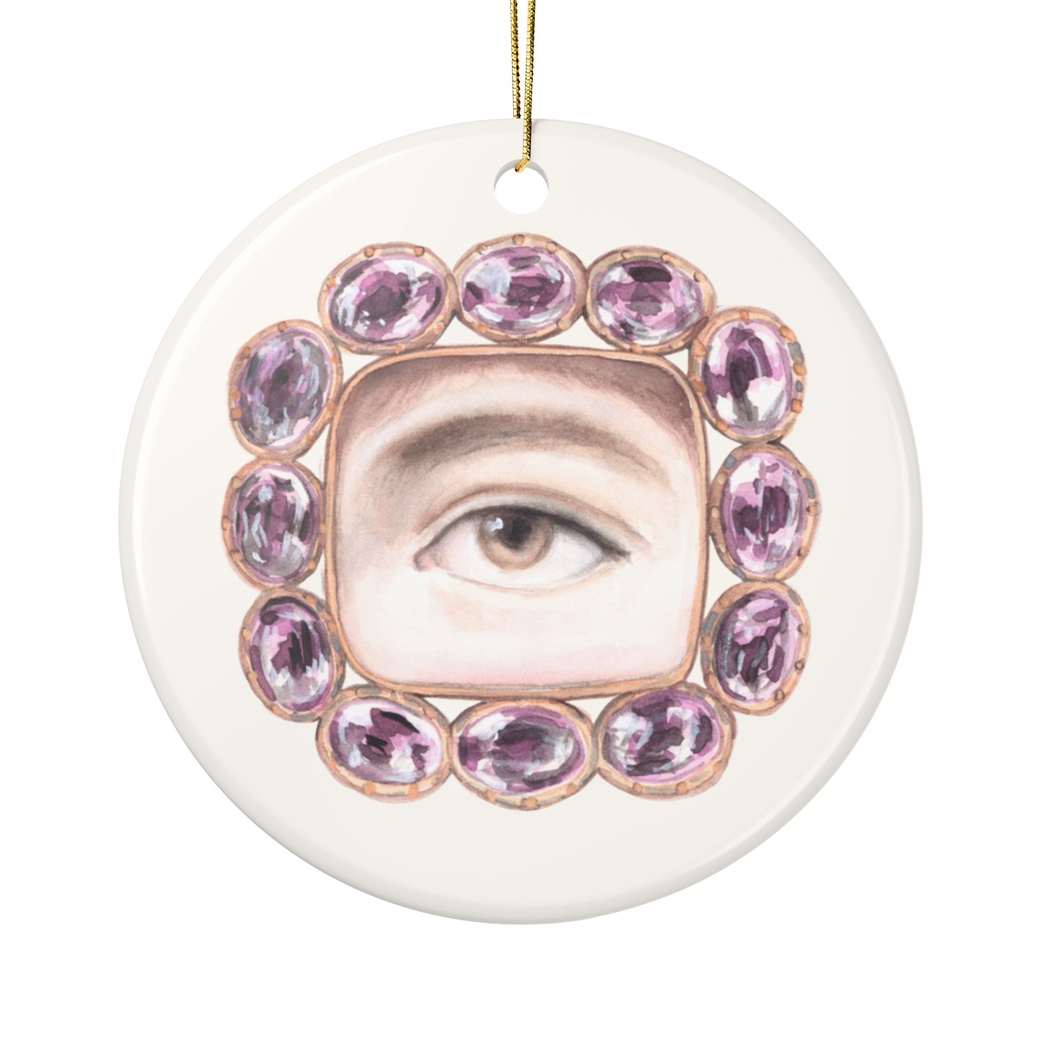 No. 2 Lover's Eye Ceramic Christmas Ornament - Cream