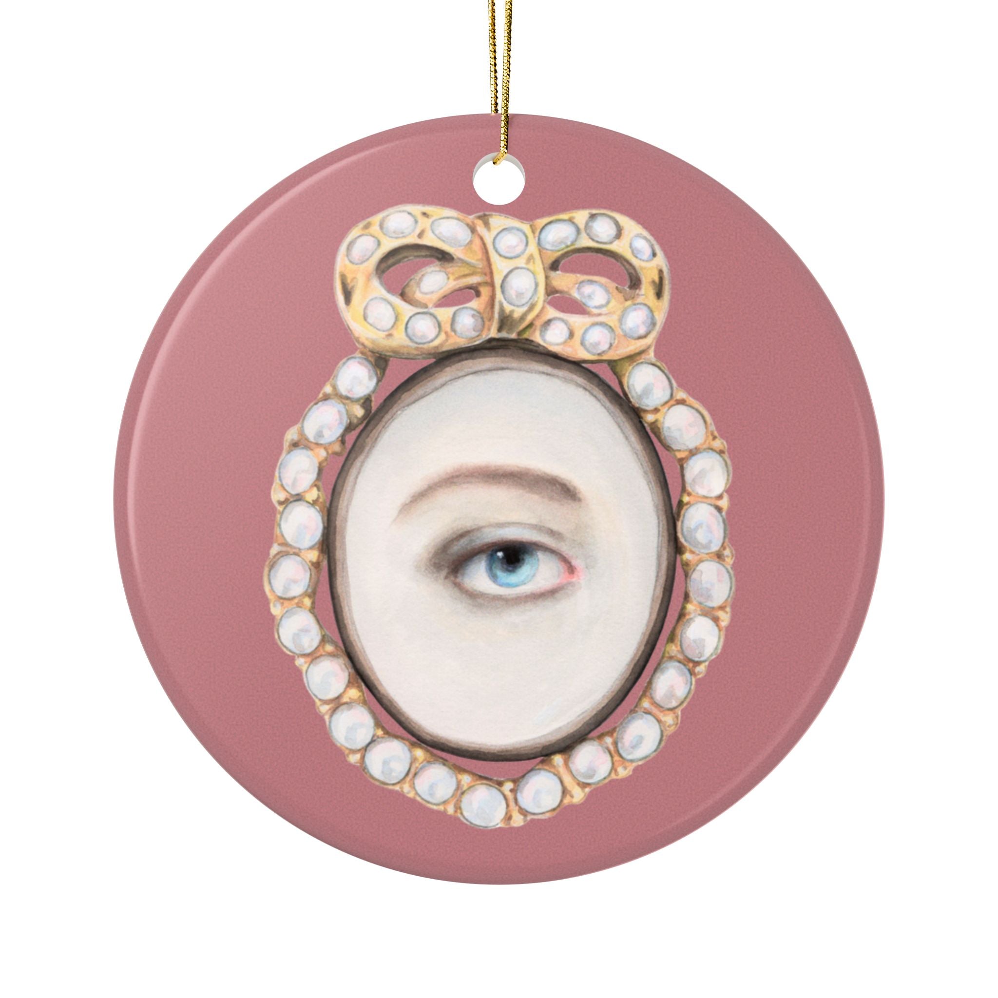 No. 19 Lover's Eye Ceramic Christmas Ornament - Pink