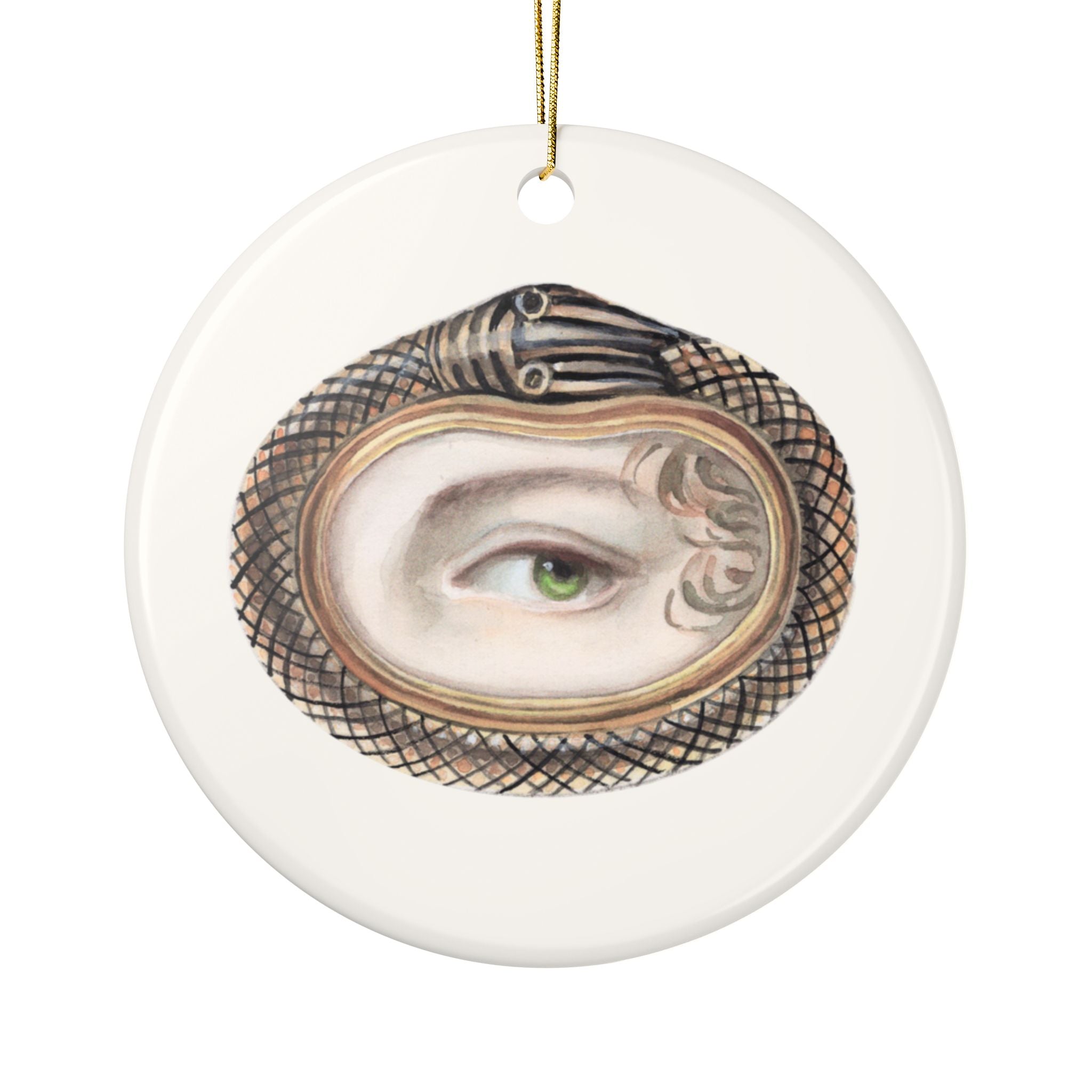 No. 11 Lover's Eye Ceramic Christmas Ornament - Cream