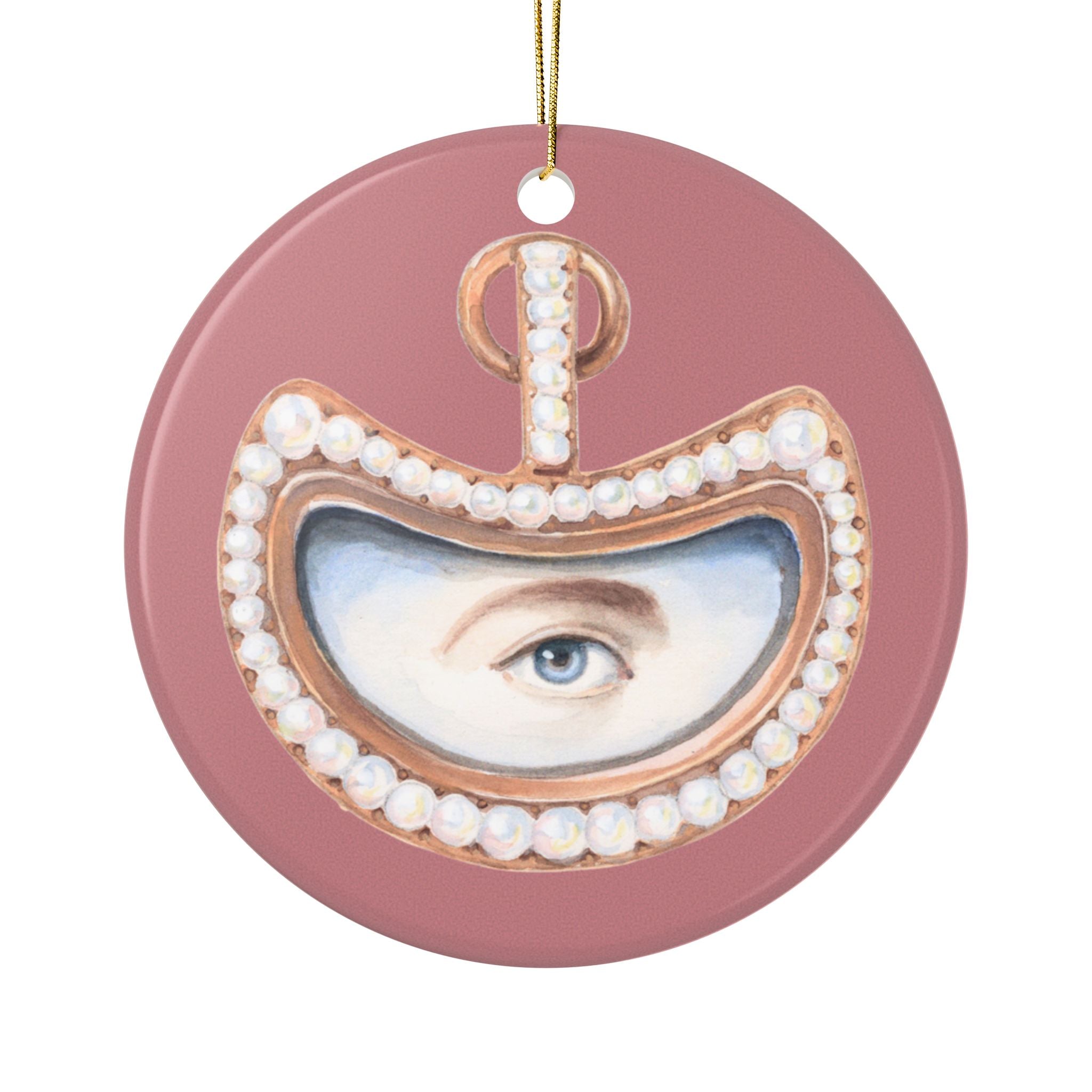 No. 13 Lover's Eye Ceramic Christmas Ornament - Pink