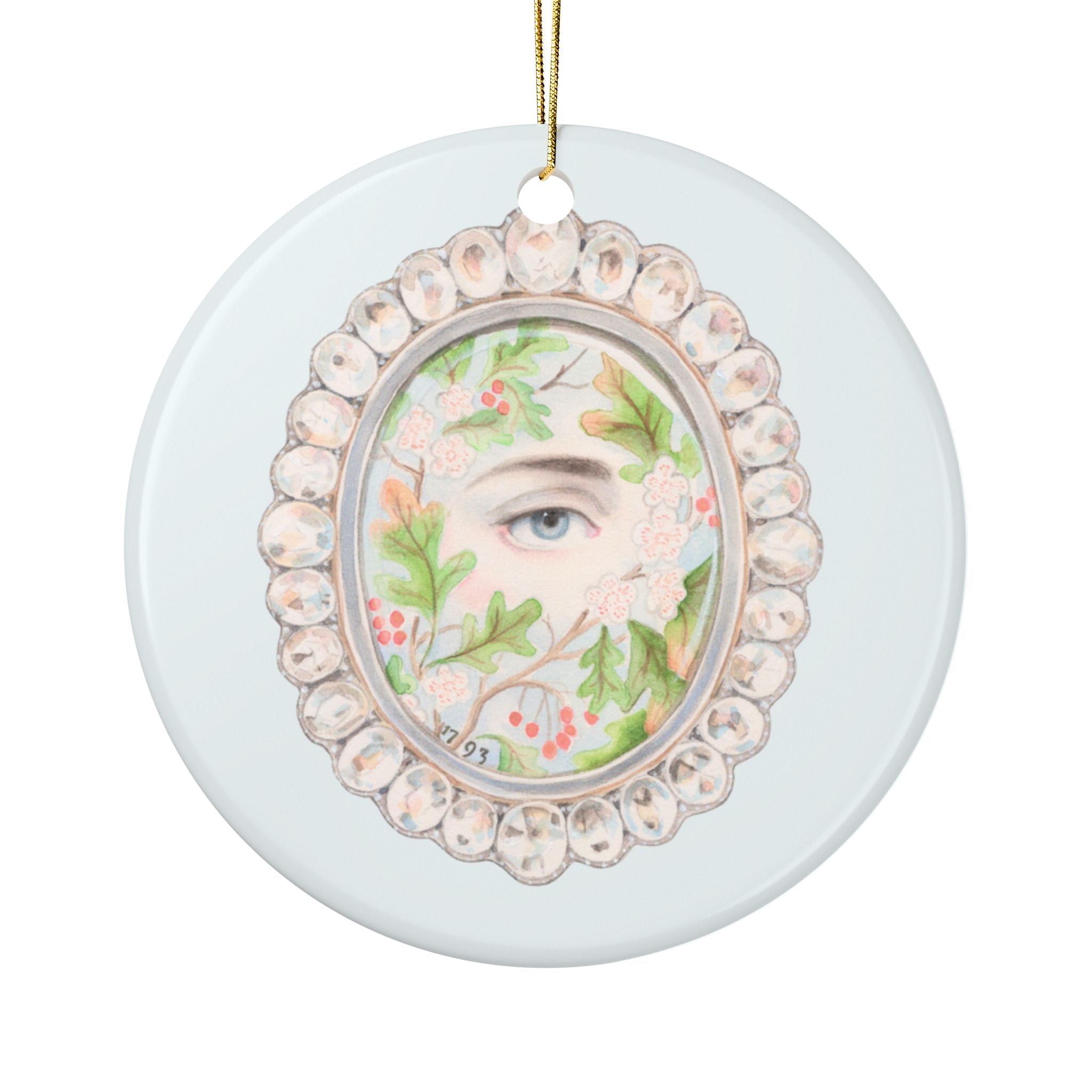 No. 22 Lover's Eye Ceramic Christmas Ornament - Pale Blue