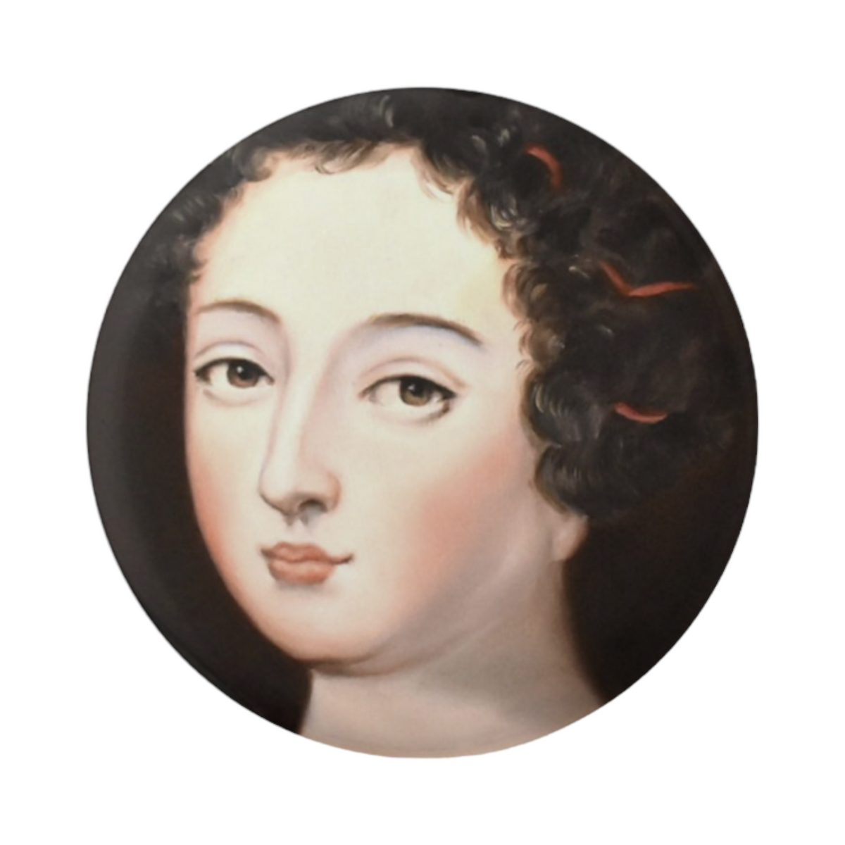 Portrait of a Lady with a Red Ribbon Pin