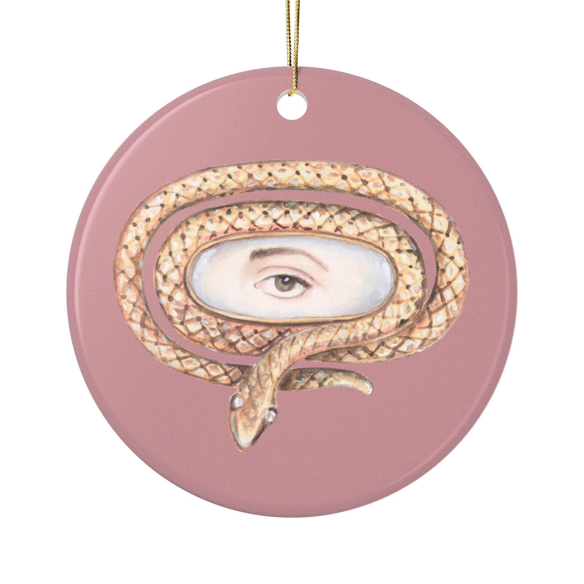 No. 7 Lover's Eye Ceramic Christmas Ornament - Pink