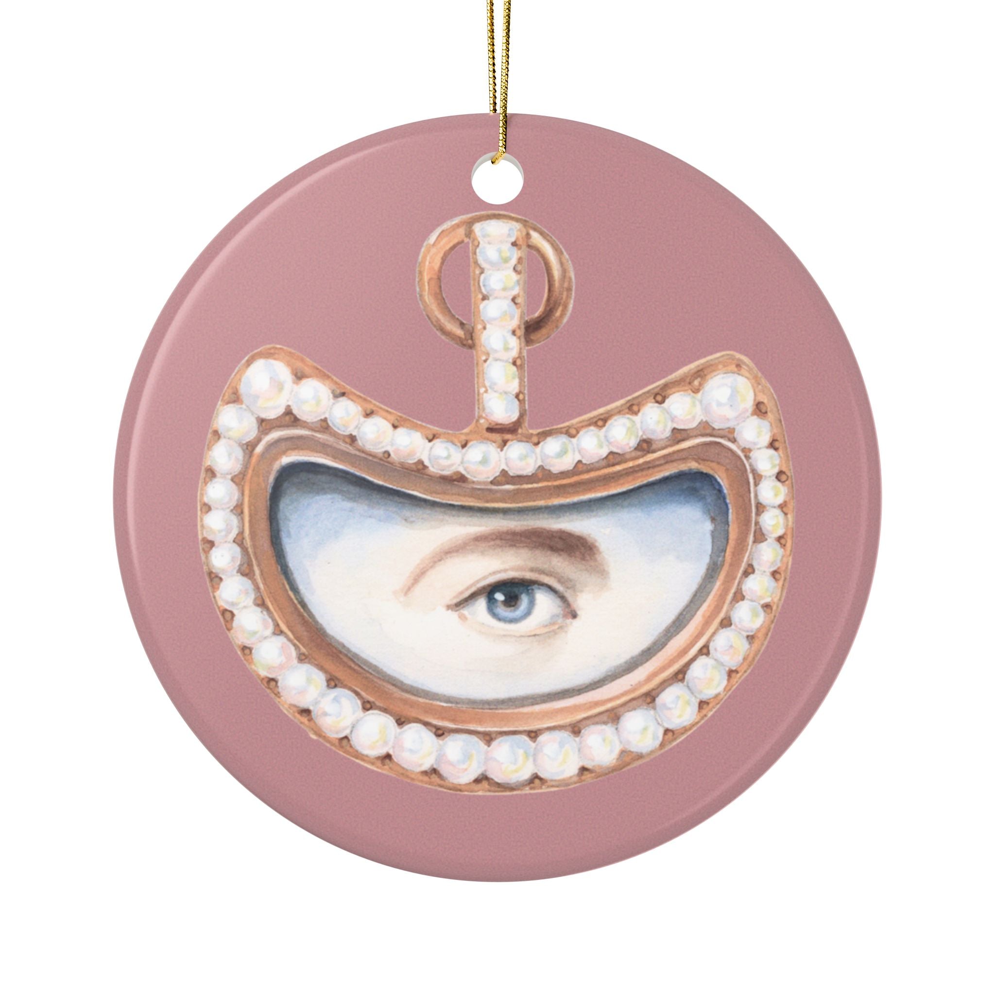 No. 13 Lover's Eye Ceramic Christmas Ornament - Pink