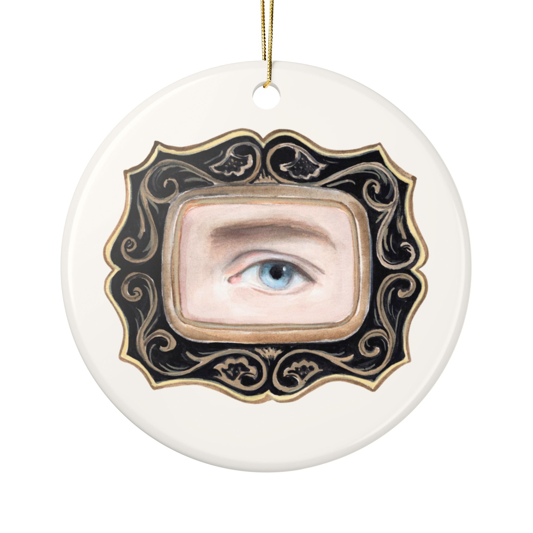 No. 5 Lover's Eye Ceramic Christmas Ornament - Cream