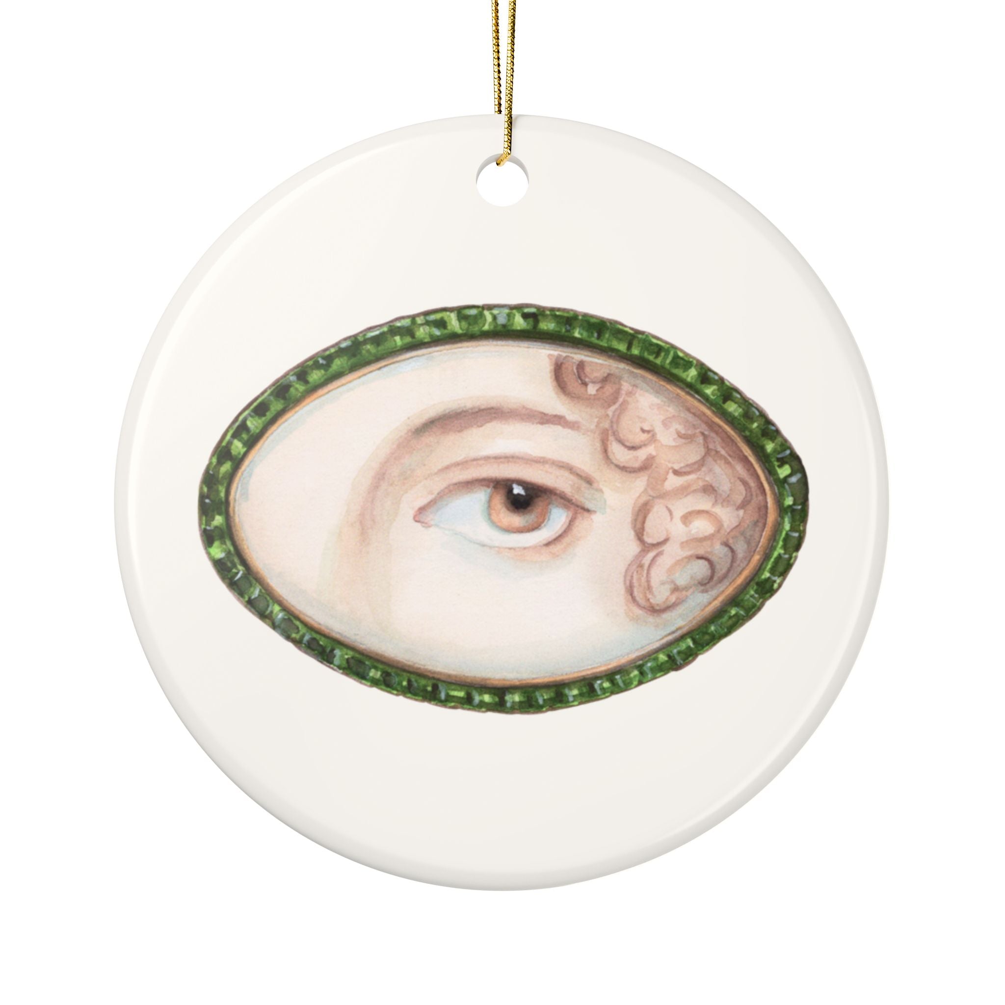 No. 12 Lover's Eye Ceramic Christmas Ornament - Cream
