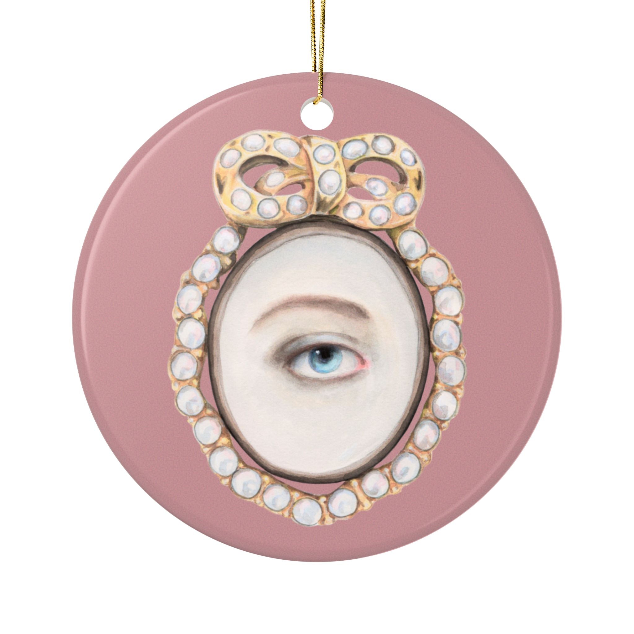 No. 19 Lover's Eye Ceramic Christmas Ornament - Pink