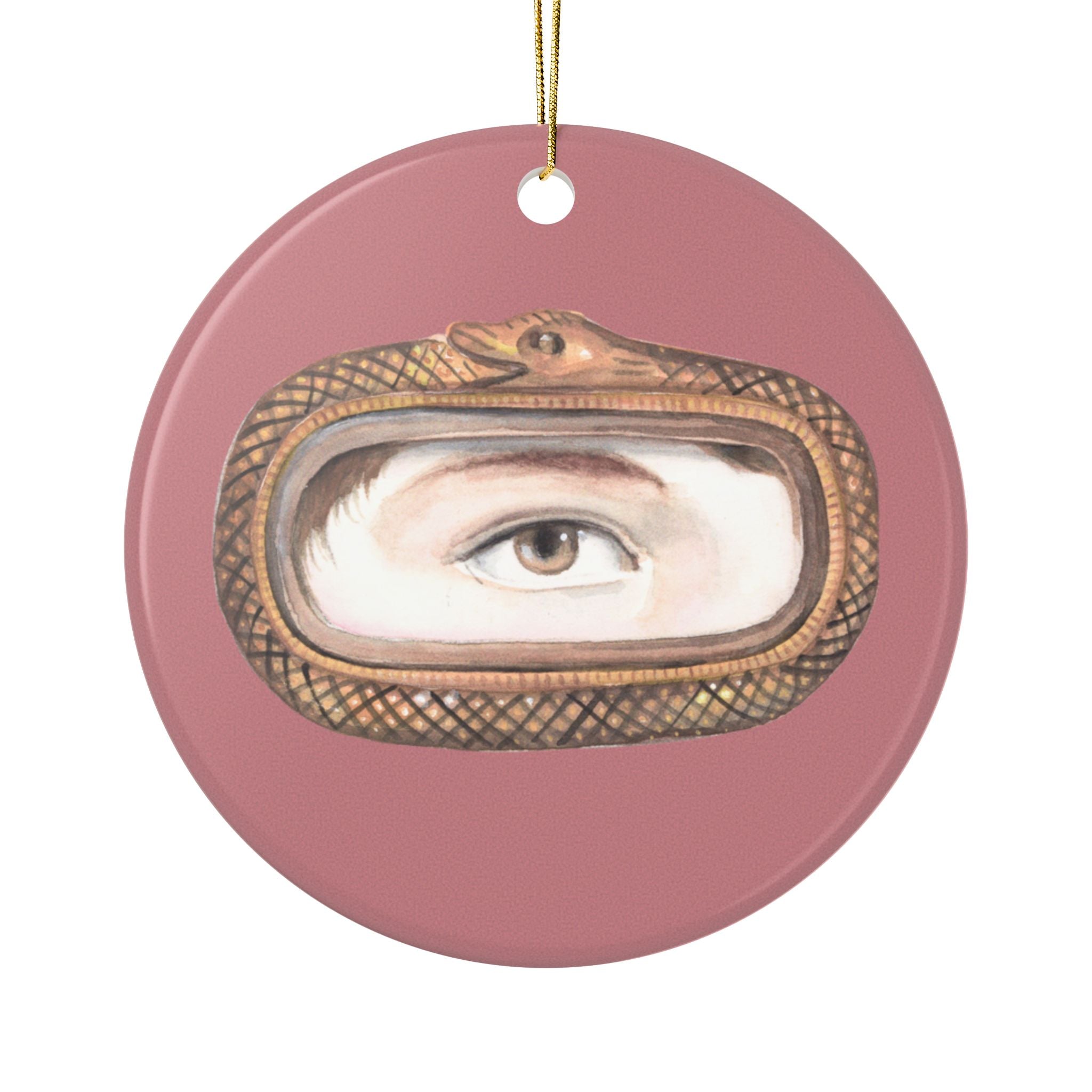 No. 14 Lover's Eye Ceramic Christmas Ornament - Pink