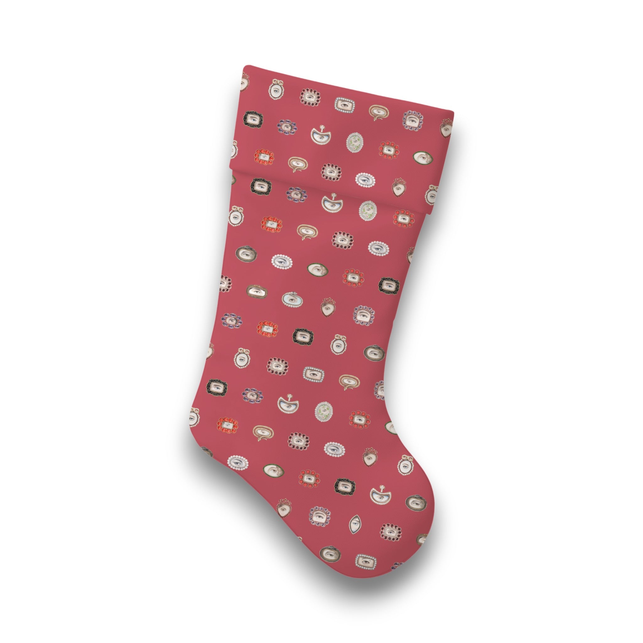 Lover's Eye Linen Christmas Stocking (Raspberry)