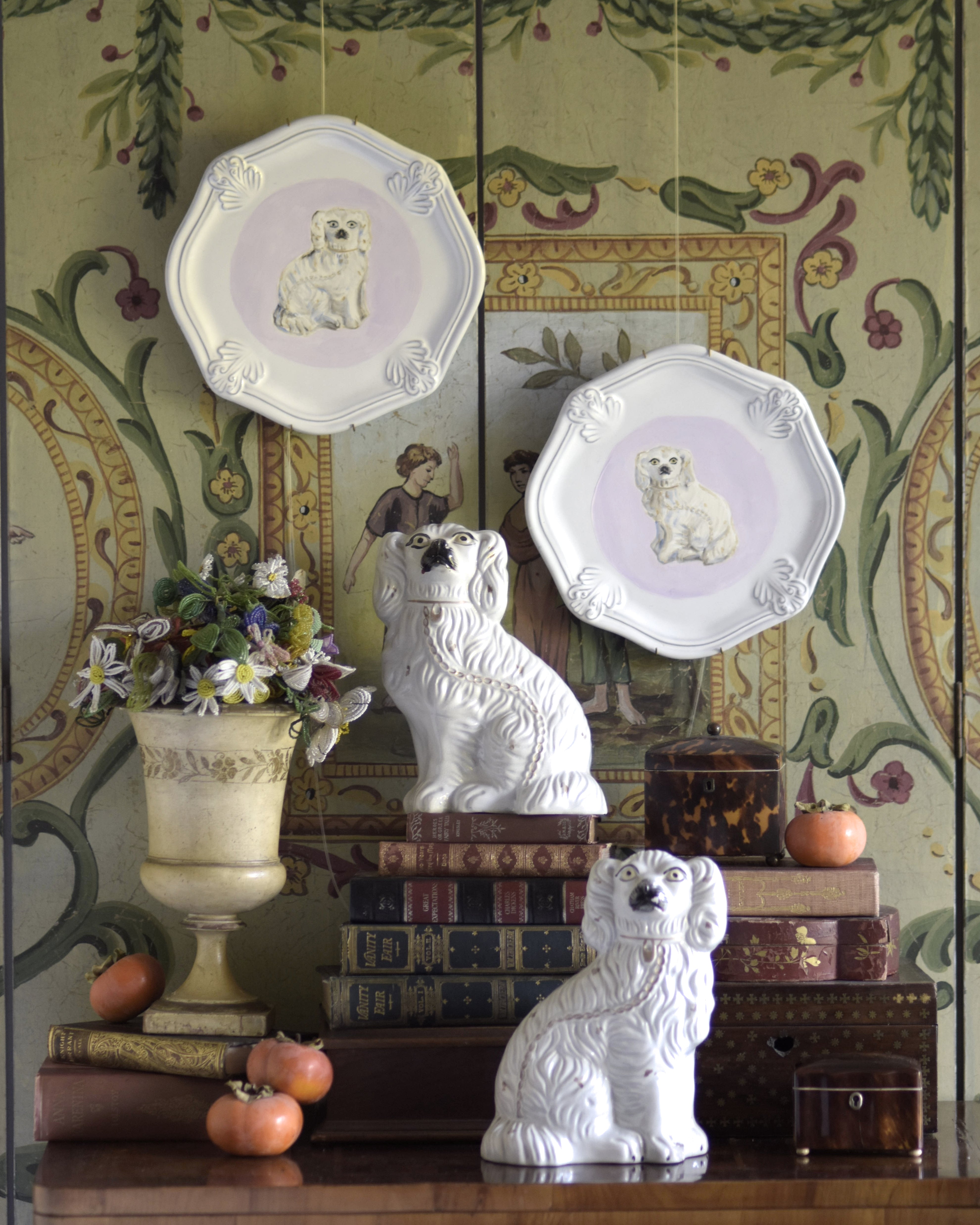 No. 1028 Floris & Fergus the White Staffordshire Spaniels and Their Portraits