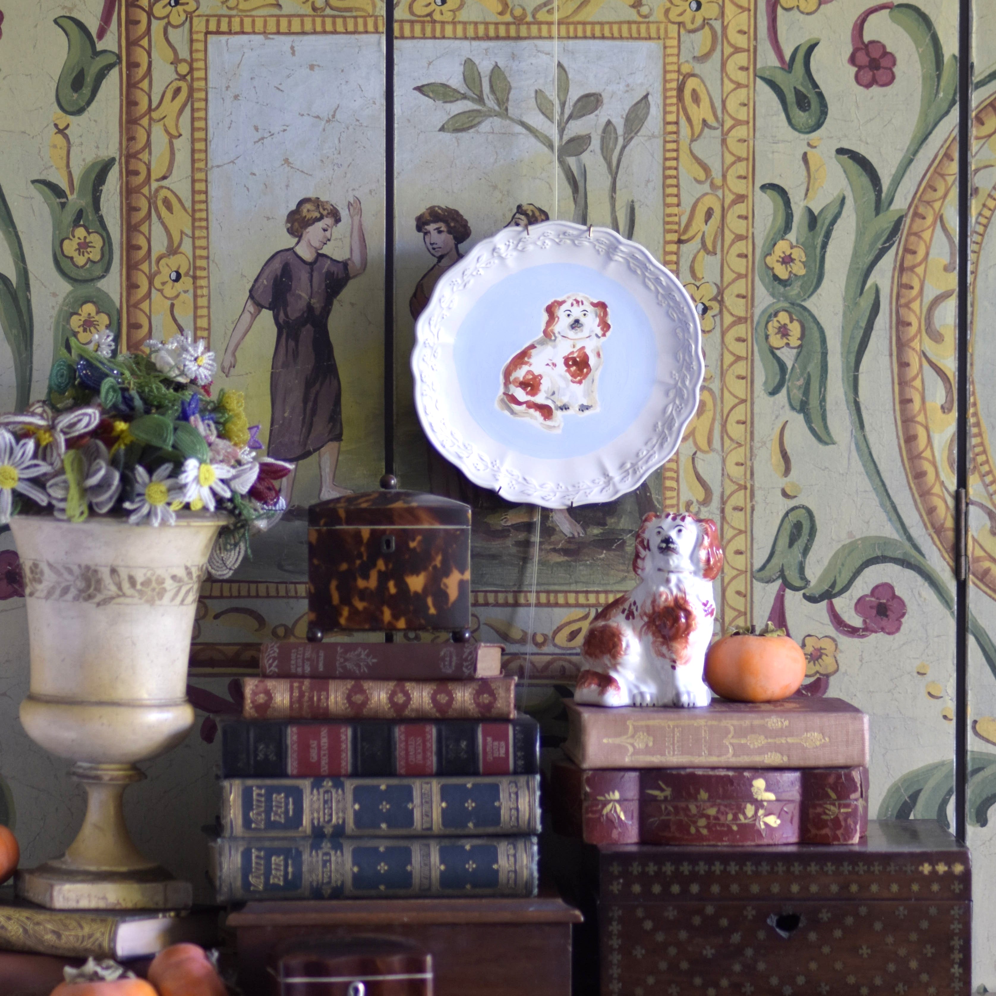 No. 1019 Thomas the Red & White Staffordshire Spaniel and His Portrait