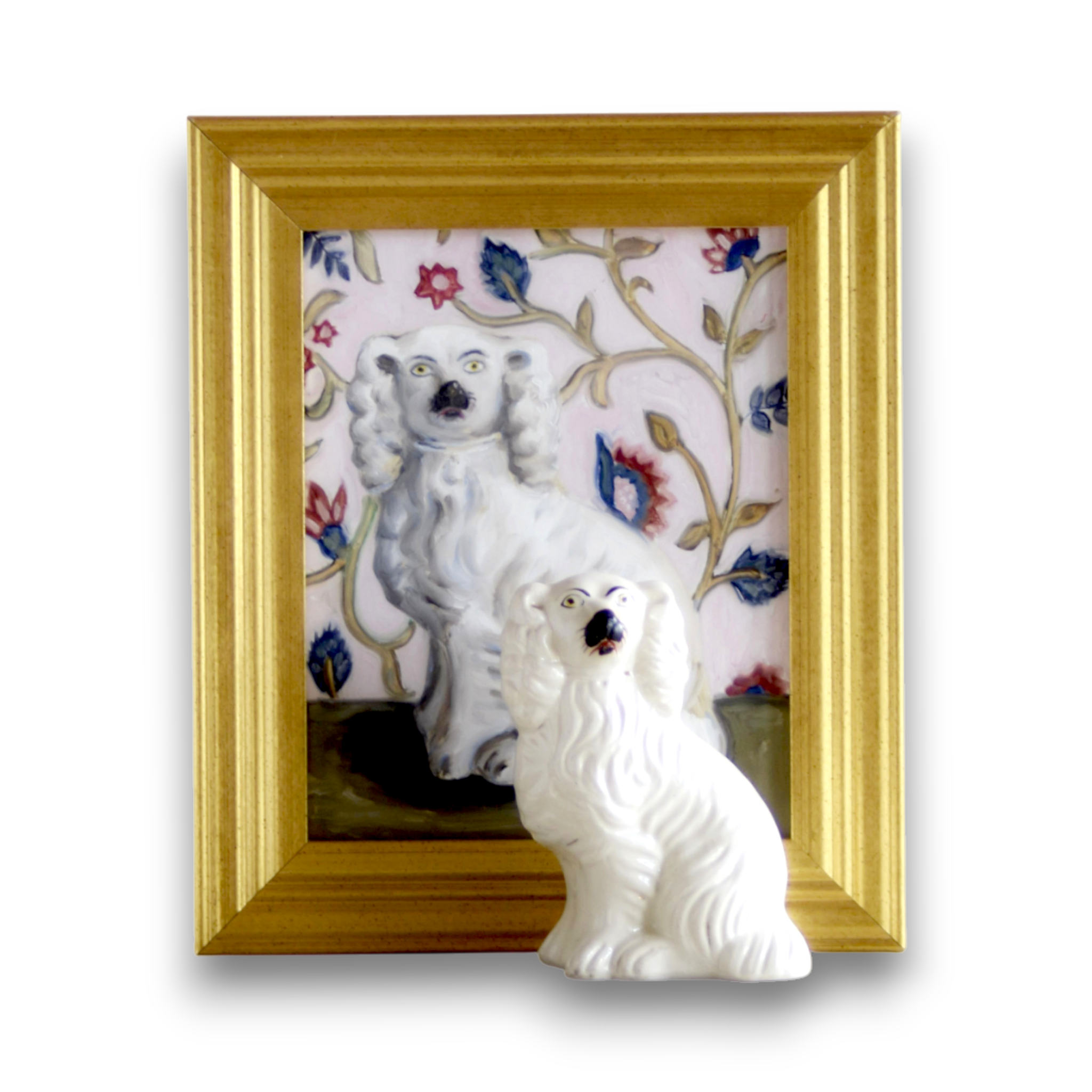 No. 1040 Barnabas the White Staffordshire Spaniel and His Portrait