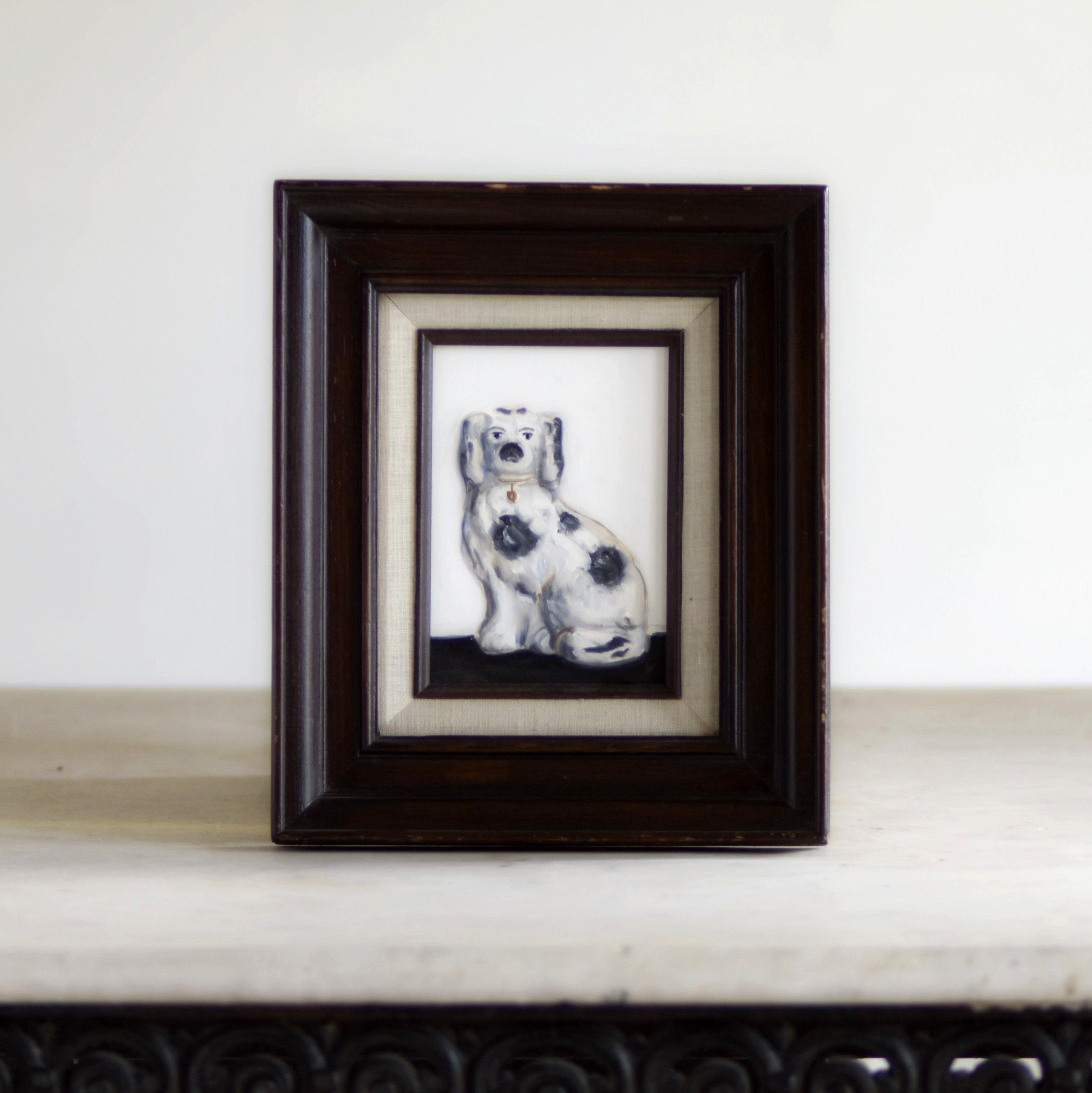 No. 1032 Milo the Black and White Staffordshire Dog - Portrait