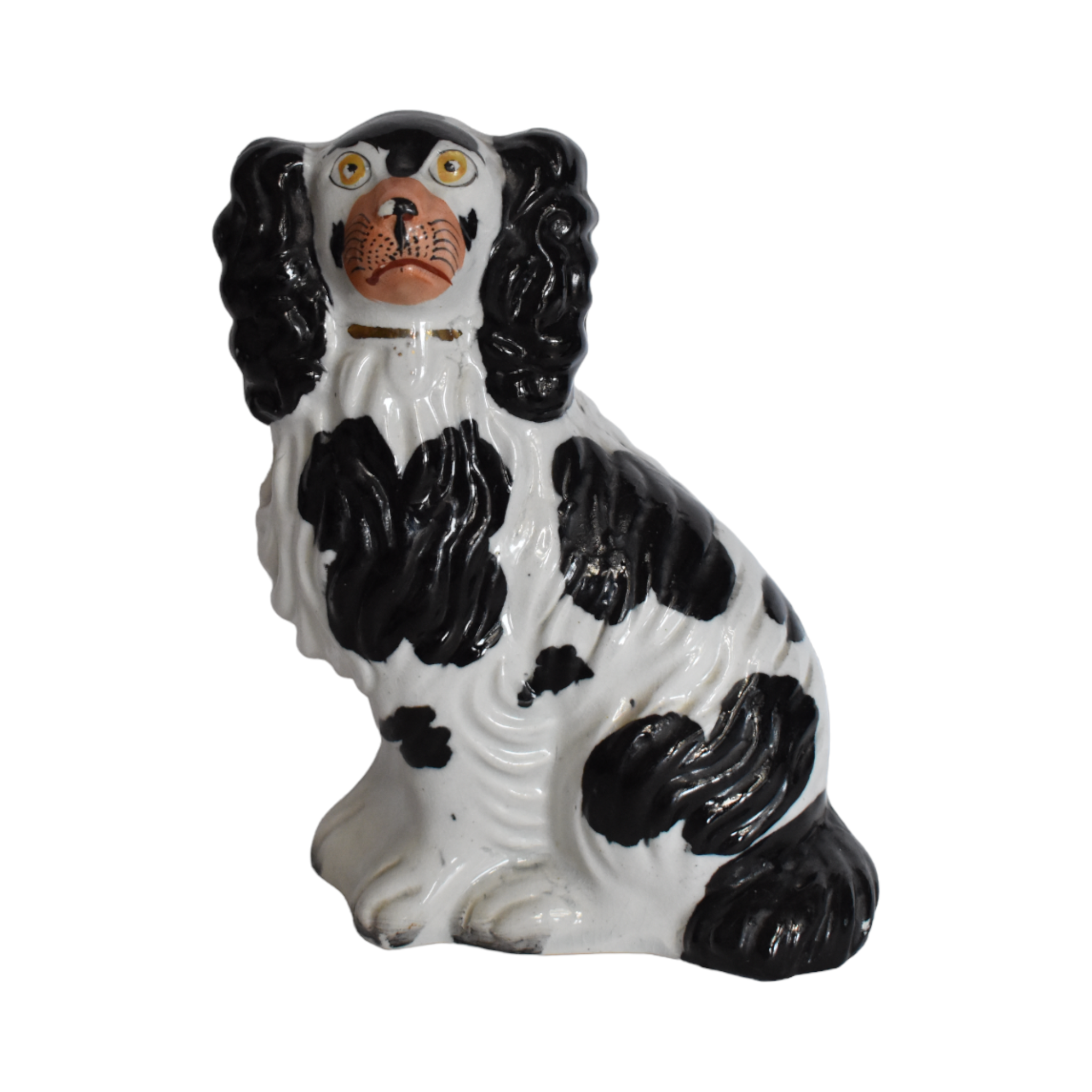 No. 1018 Chester the Black & White Staffordshire Spaniel and His Portrait