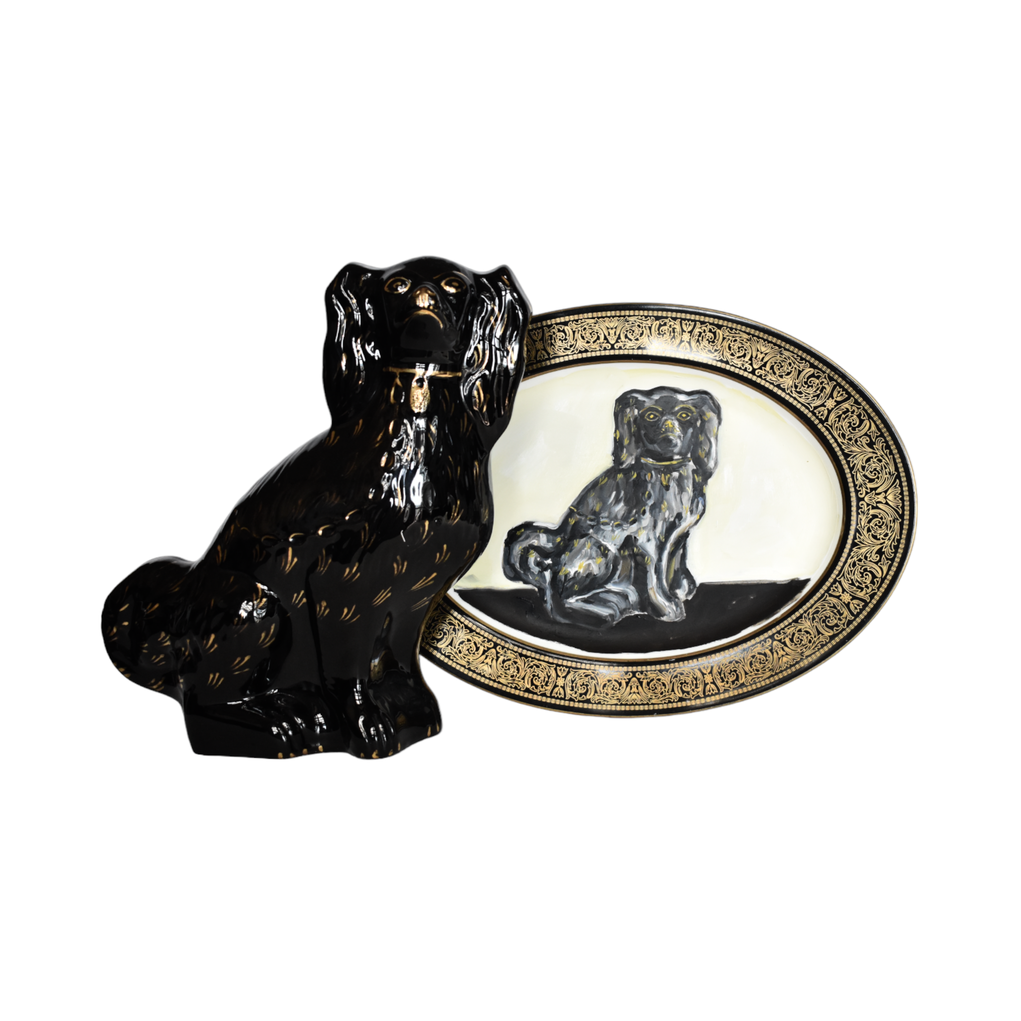 No. 1014 Othello the Jackfield Staffordshire Spaniel and His Portrait