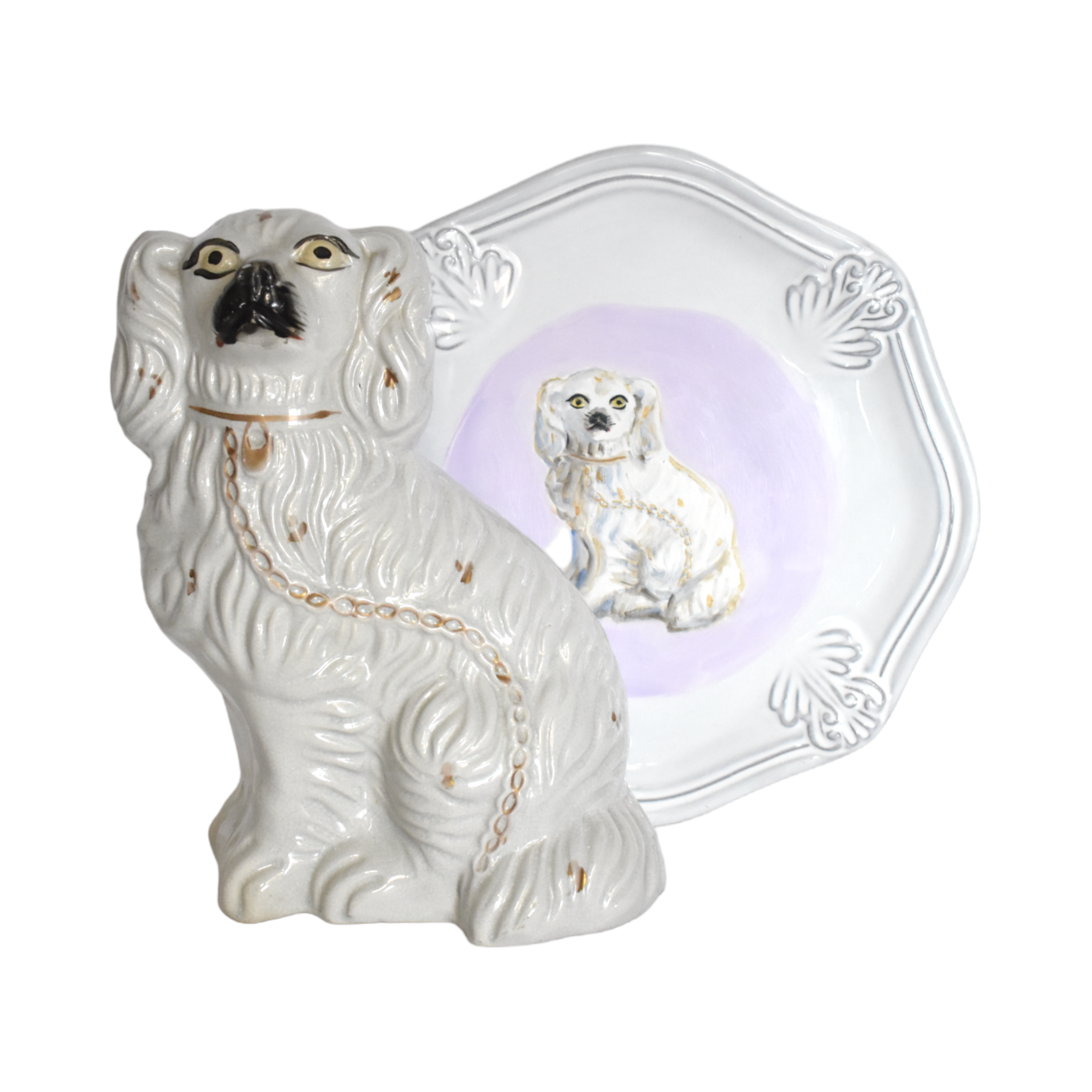 No. 1028 Floris & Fergus the White Staffordshire Spaniels and Their Portraits