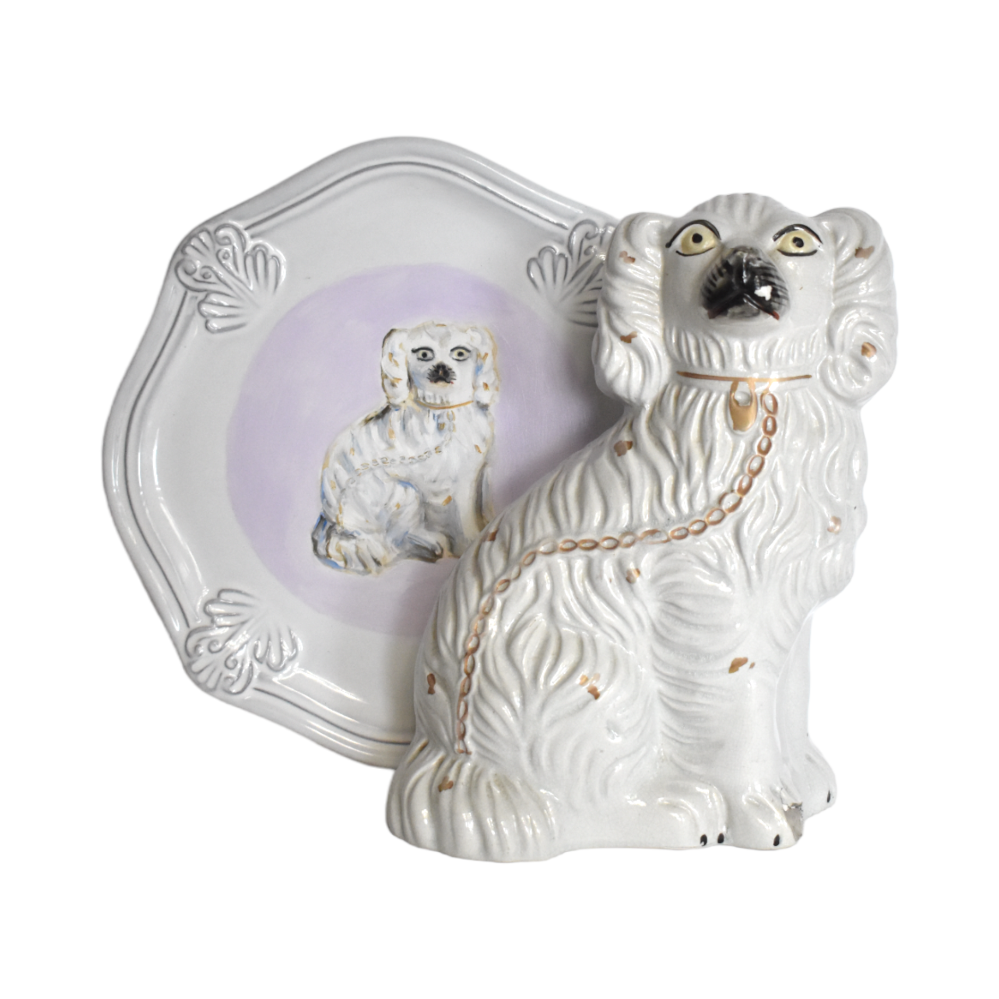 No. 1028 Floris & Fergus the White Staffordshire Spaniels and Their Portraits