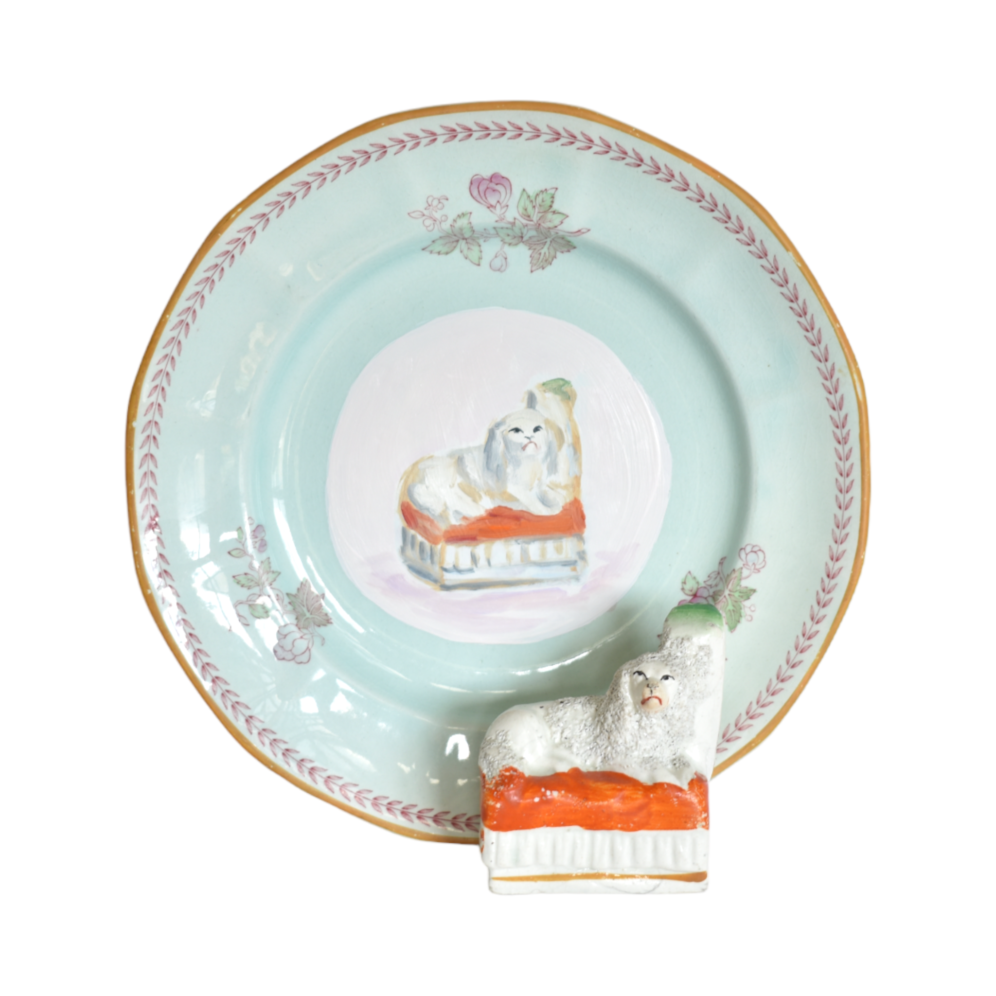 No. 1004 Fitz the Fairing Staffordshire Poodle and his Portrait