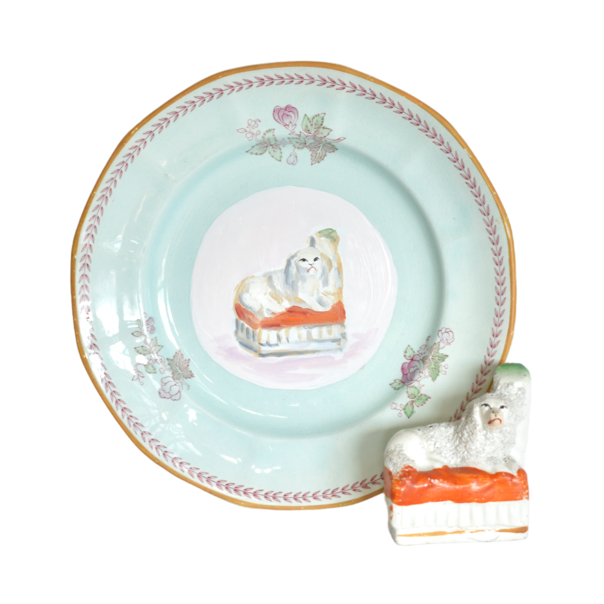 No. 1004 Fitz the Fairing Staffordshire Poodle and his Portrait