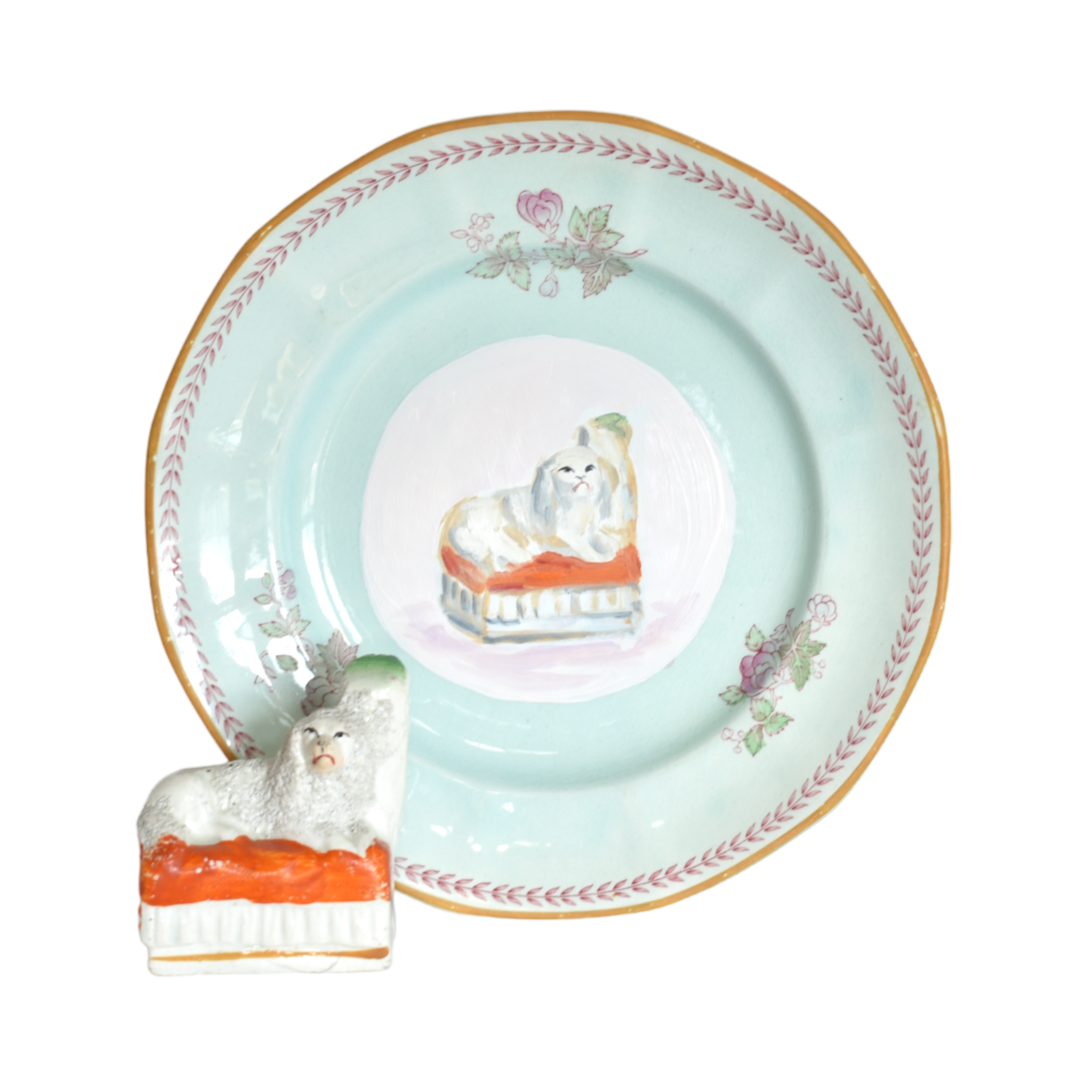 No. 1004 Fitz the Fairing Staffordshire Poodle and his Portrait