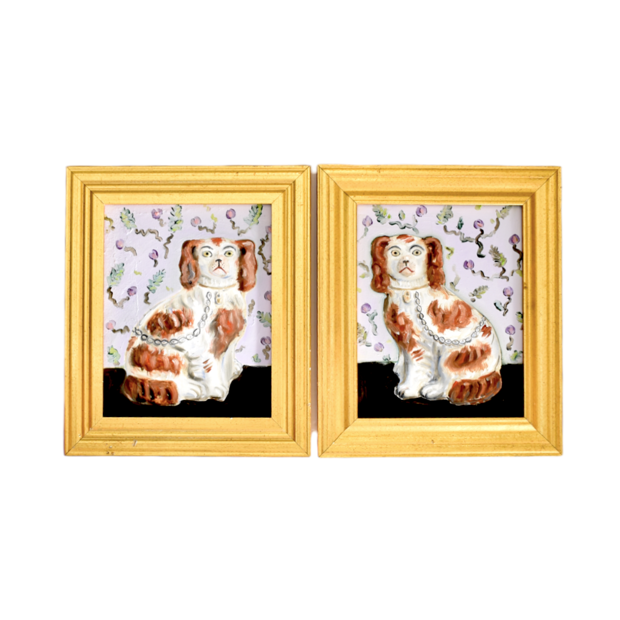 Crispin & Catherine the Red and White Staffordshire Spaniels Portraits