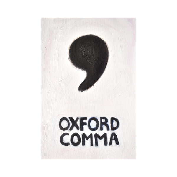 Last One! - Mini Oxford Comma Giclée Art Print in Putty White and Black (3.25"x5")