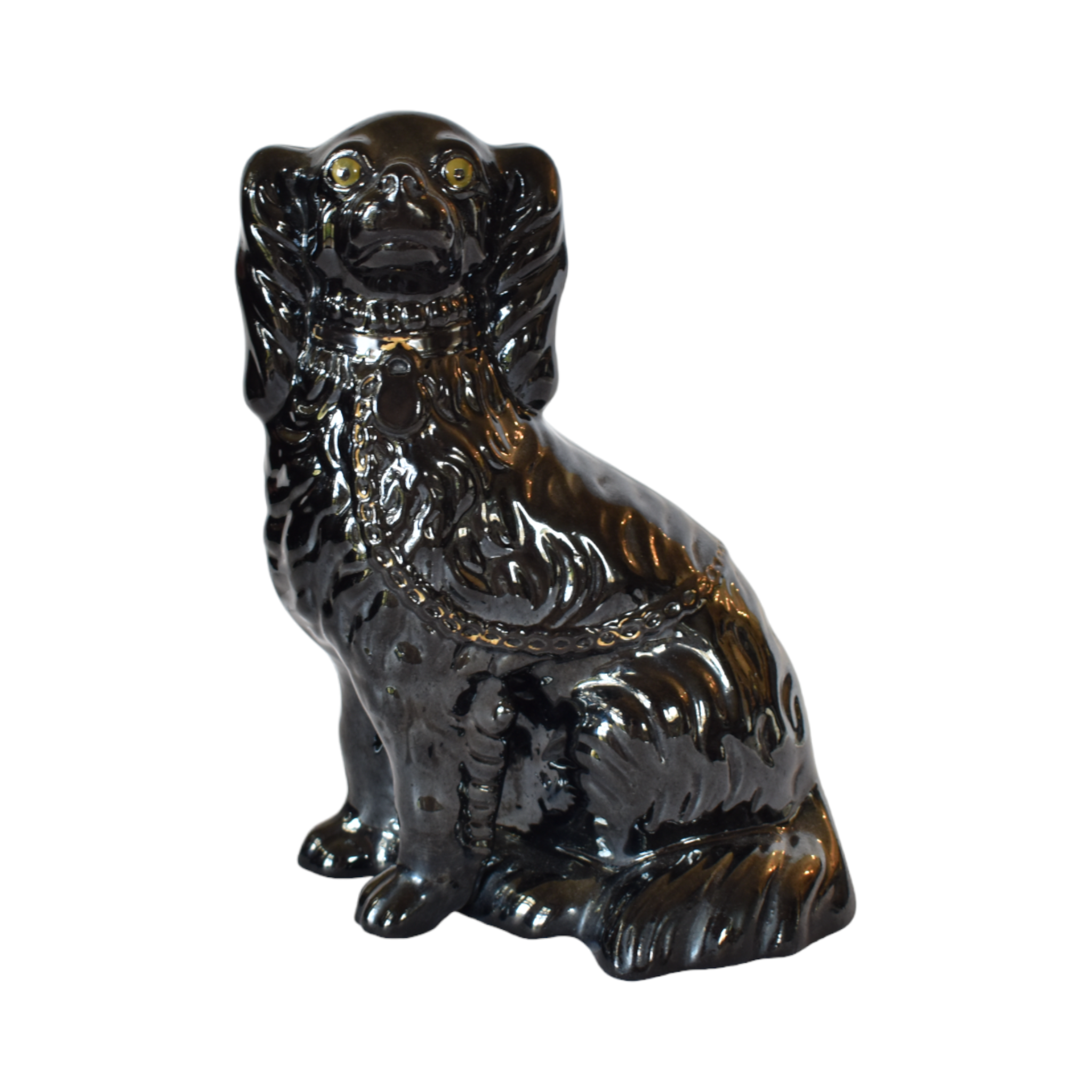 No. 1037 Pearl the Black Jackfield Staffordshire Dog and Her Portrait