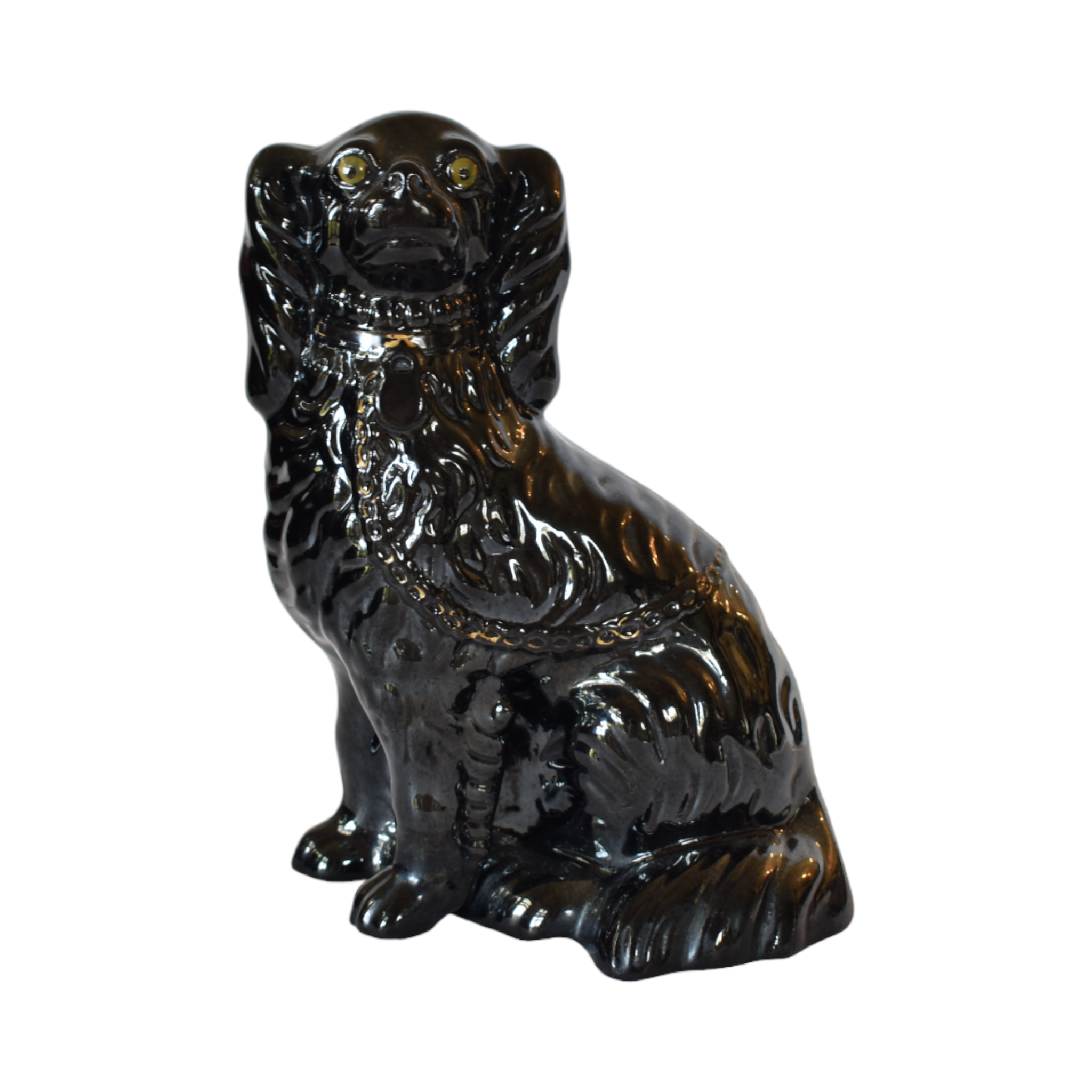 No. 1037 Pearl the Black Jackfield Staffordshire Dog and Her Portrait