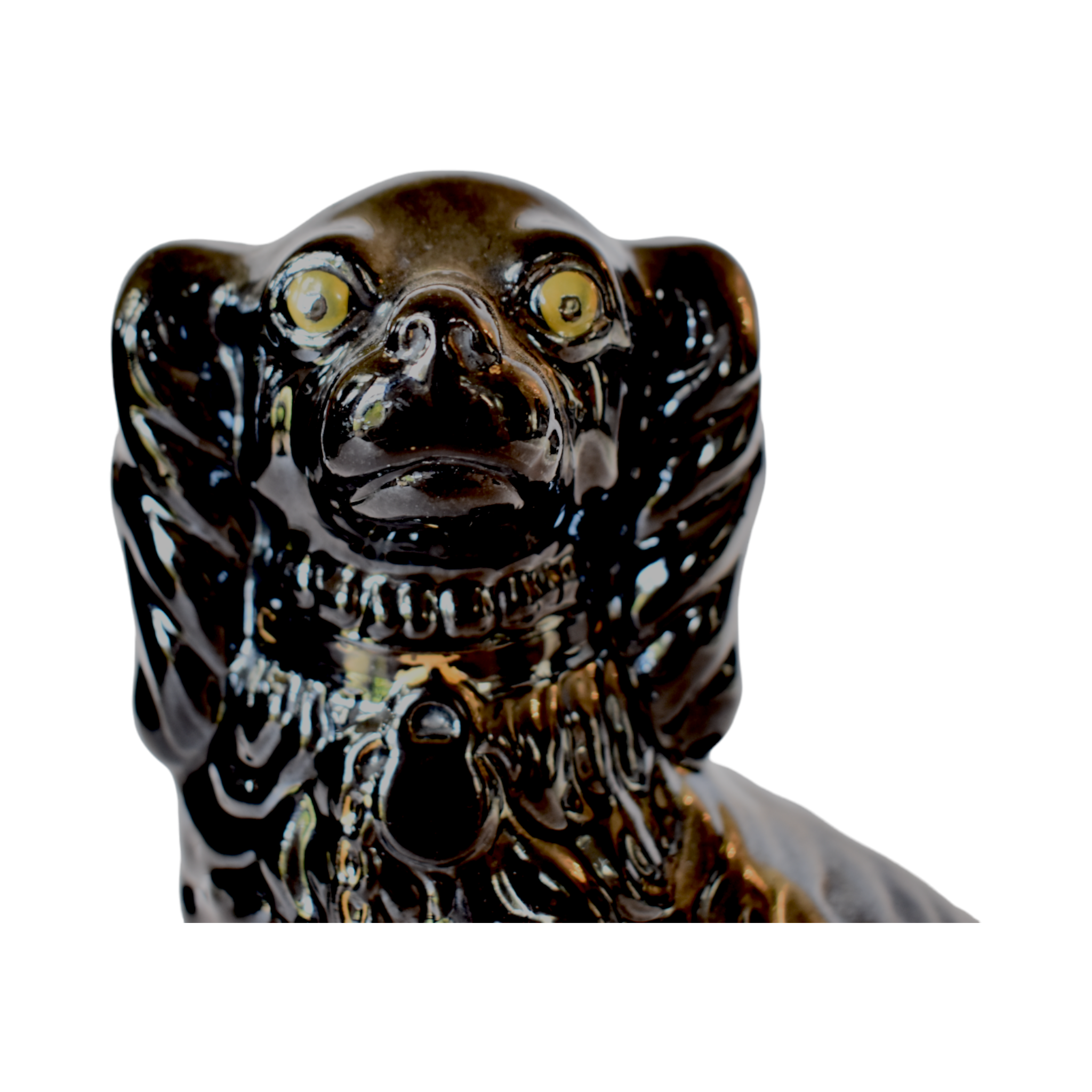 No. 1037 Pearl the Black Jackfield Staffordshire Dog and Her Portrait