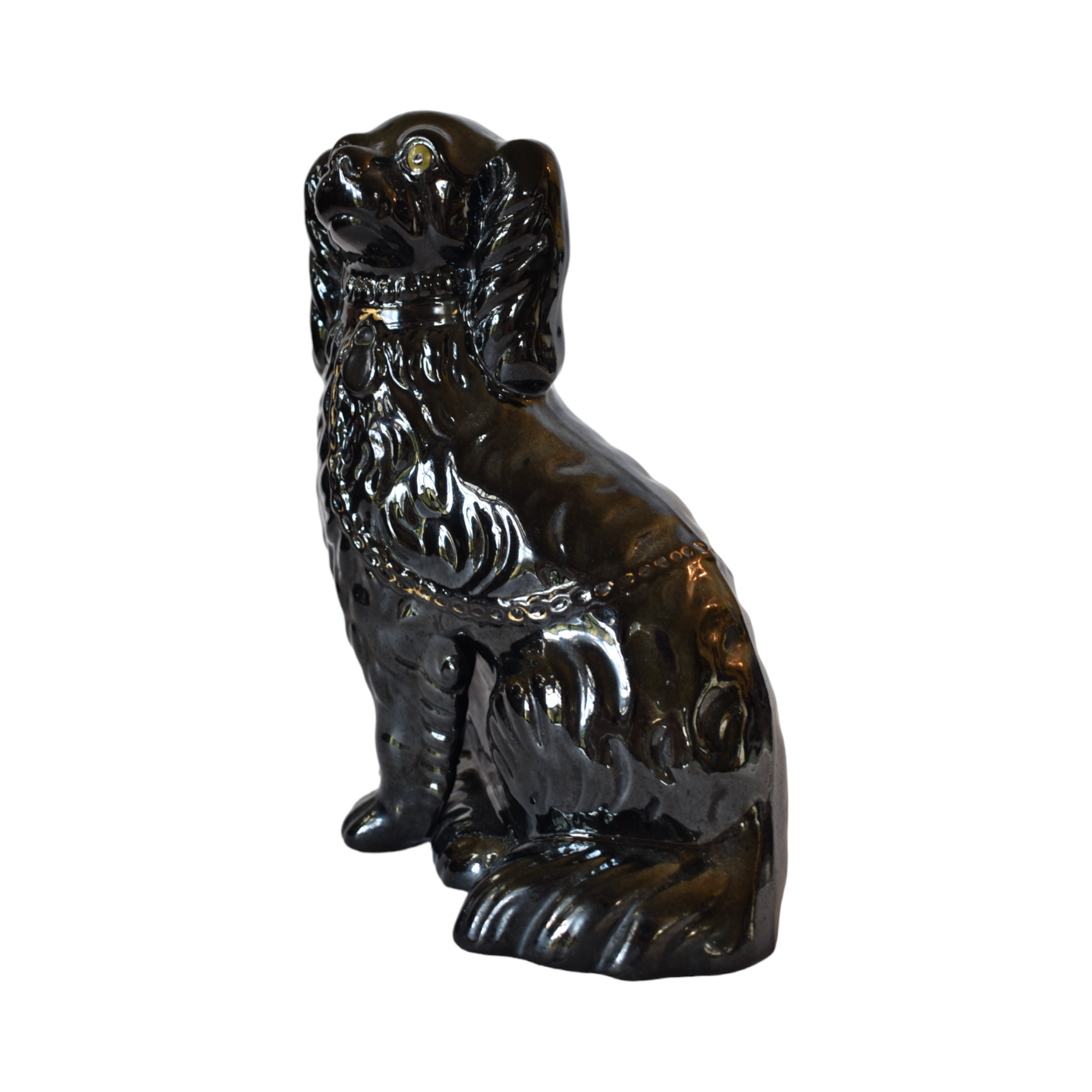 No. 1037 Pearl the Black Jackfield Staffordshire Dog and Her Portrait