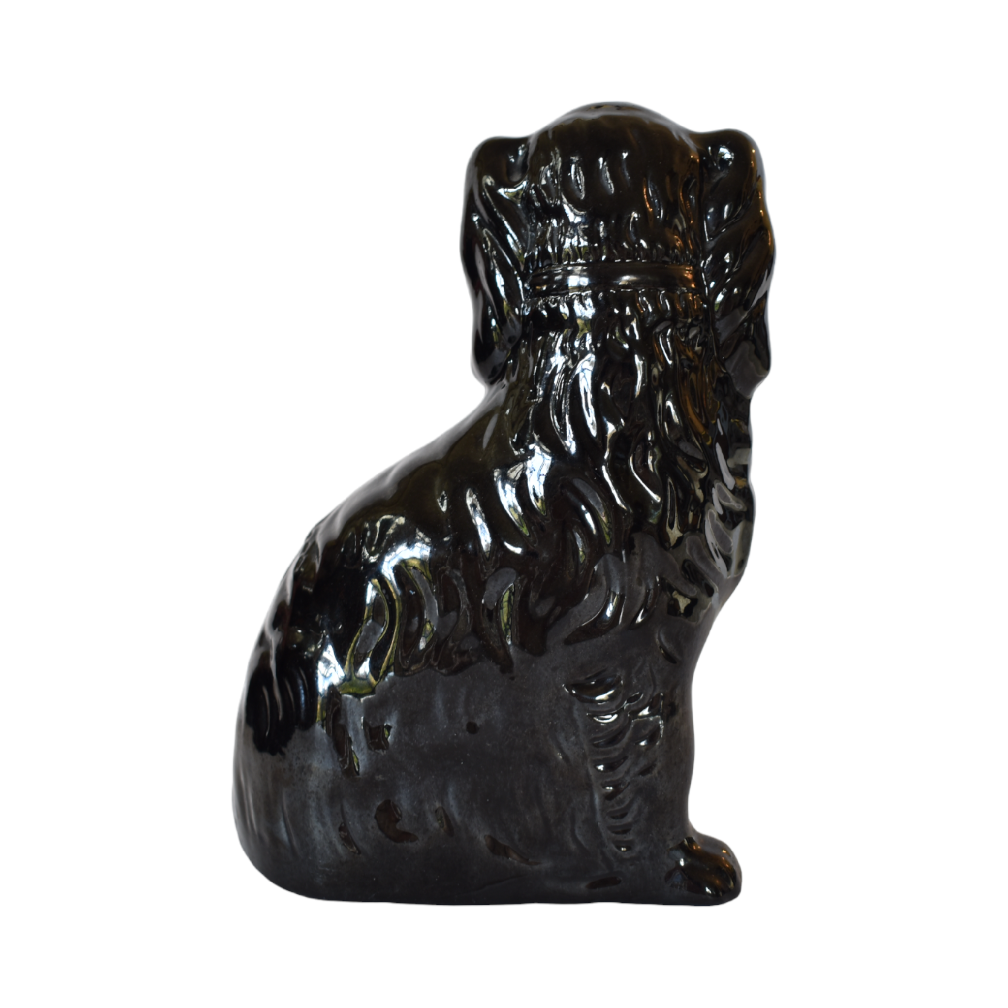 No. 1037 Pearl the Black Jackfield Staffordshire Dog and Her Portrait