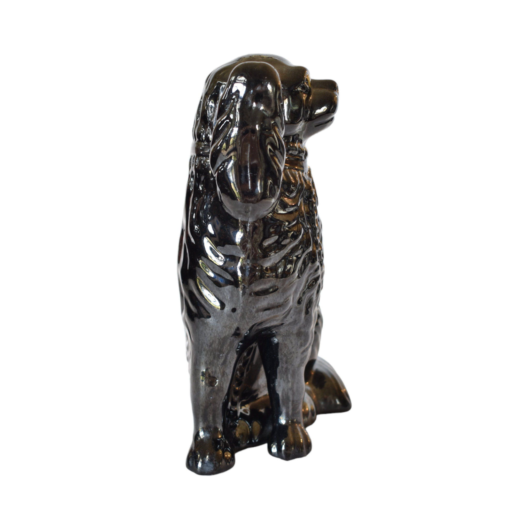 No. 1037 Pearl the Black Jackfield Staffordshire Dog and Her Portrait