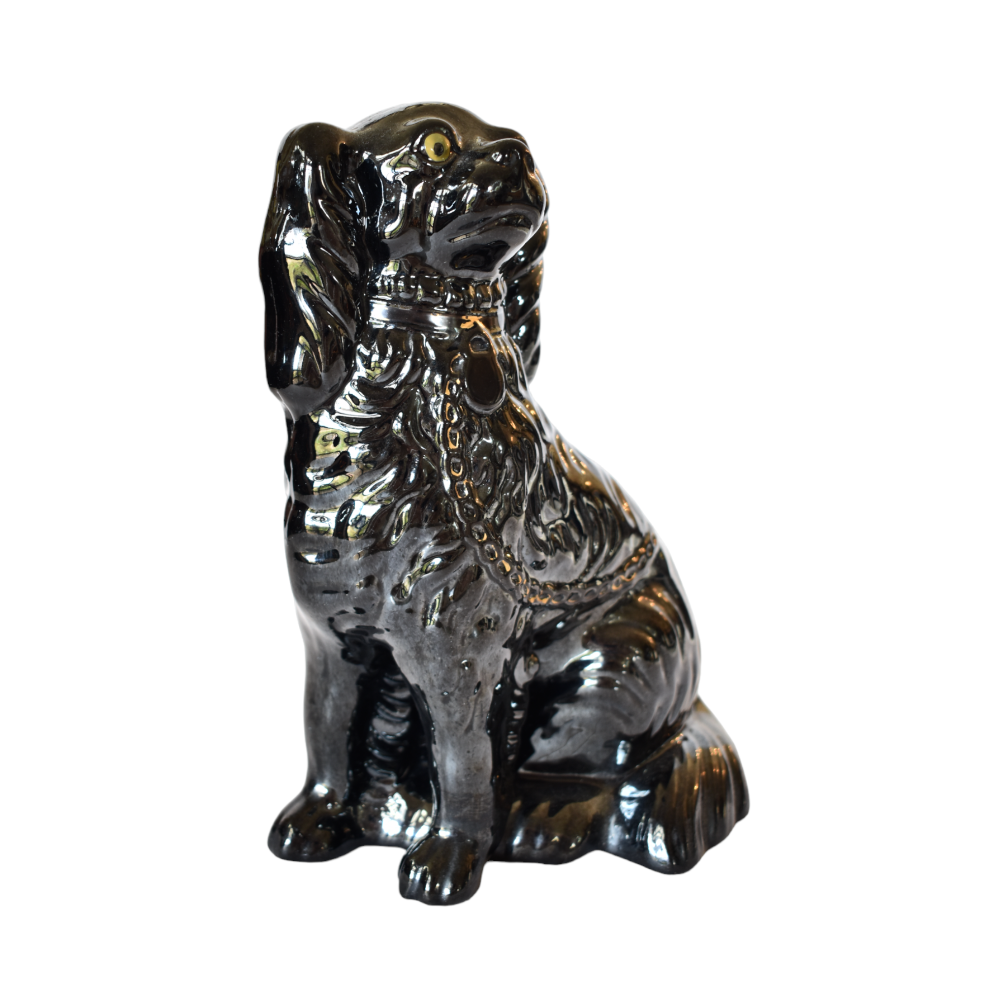 No. 1037 Pearl the Black Jackfield Staffordshire Dog and Her Portrait