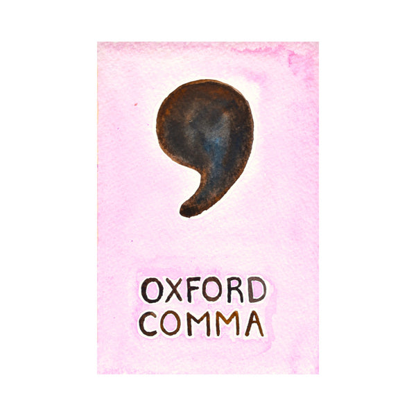 Last One! - Oxford Comma Giclée Art Print in Lilac and Dark Brown (4"x6")