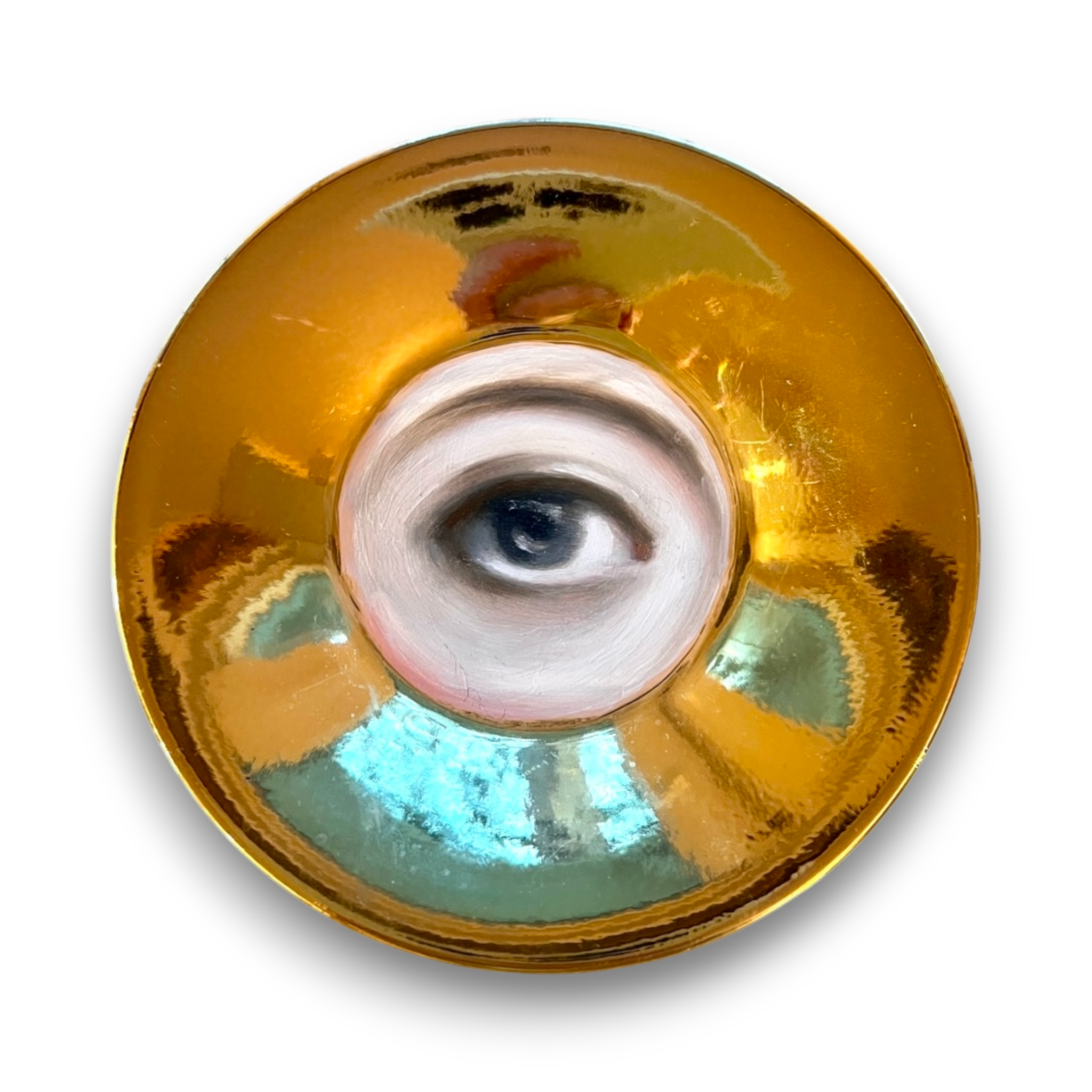 No. 3098 Lover's Eye Painting on a Gold Luster Plate