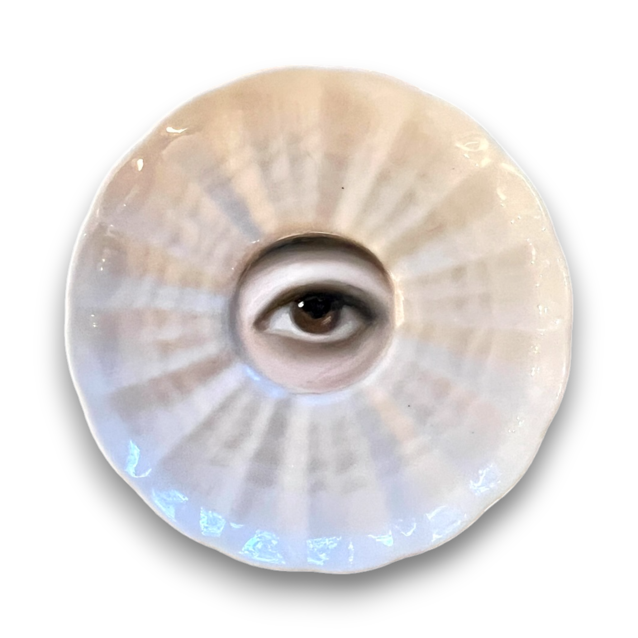 No. 3099 Lover's Eye Painting on an Irish Belleek Plate