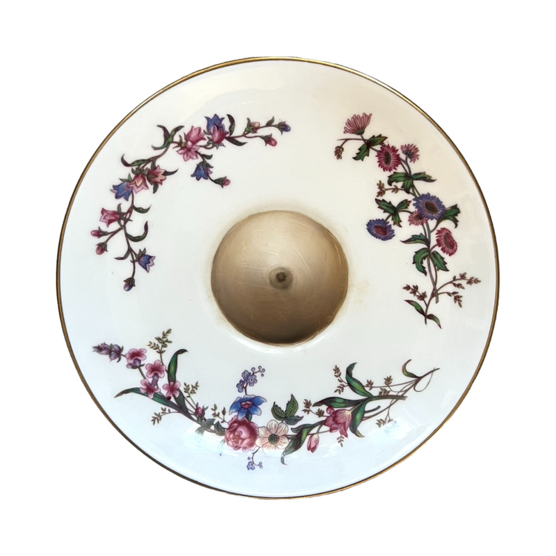 Lover's Breast Painting on a Floral Plate