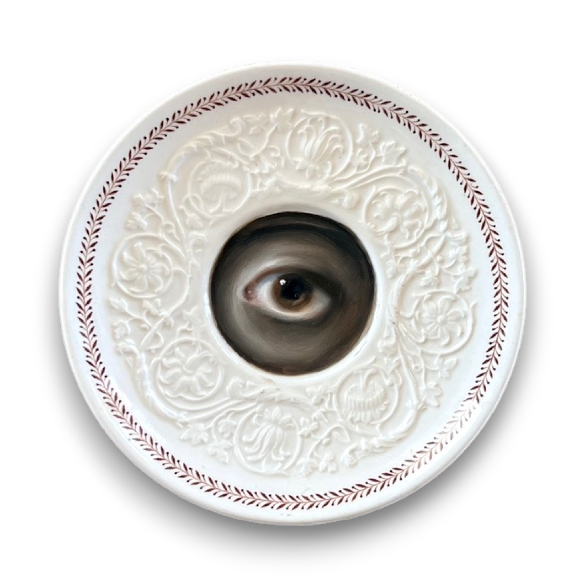 No. 3590 Lover's Eye Painting on a Wedgwood "Patrician" Staffordshire Plate