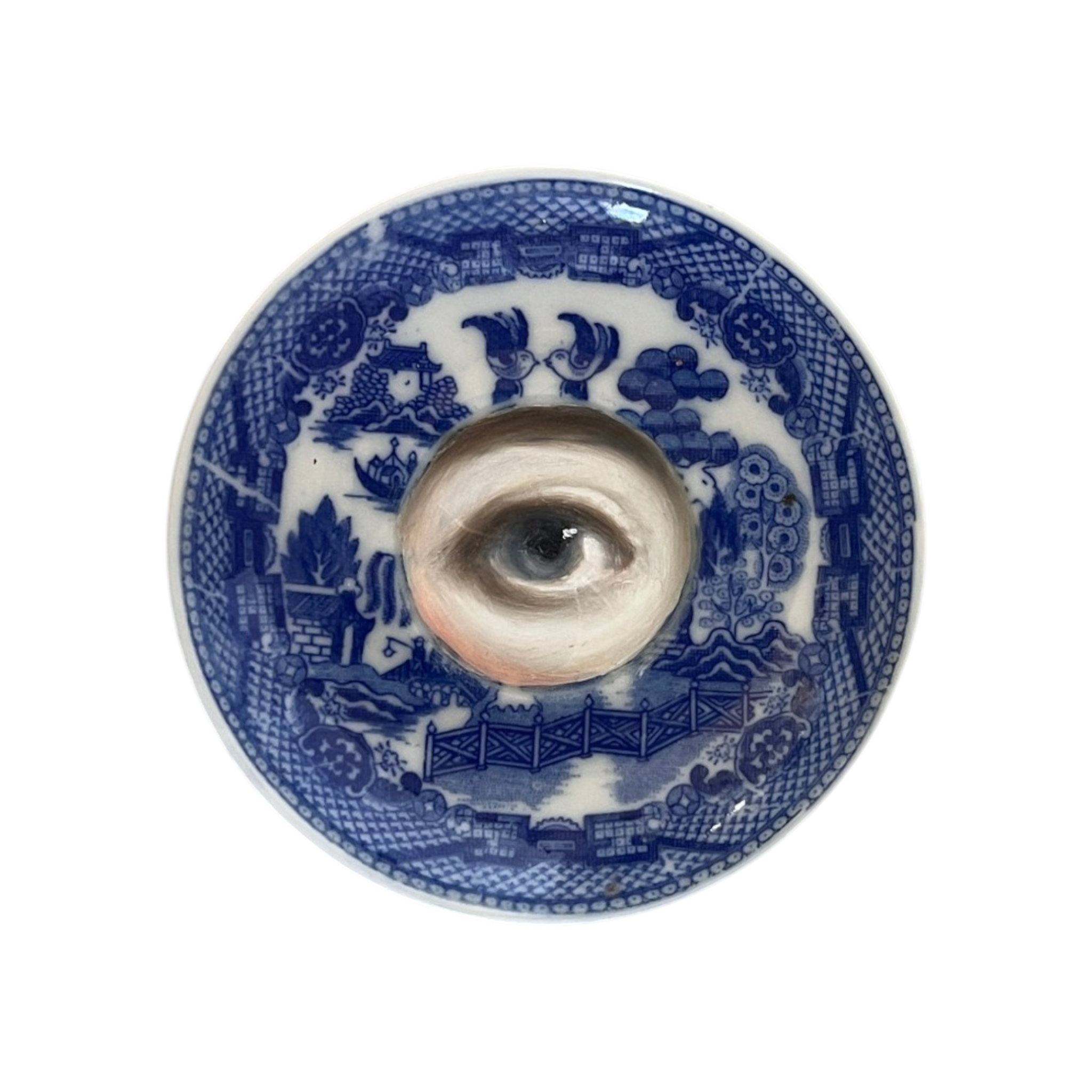 No. 3612 Miniature Lover's Eye Blue Willow Plate