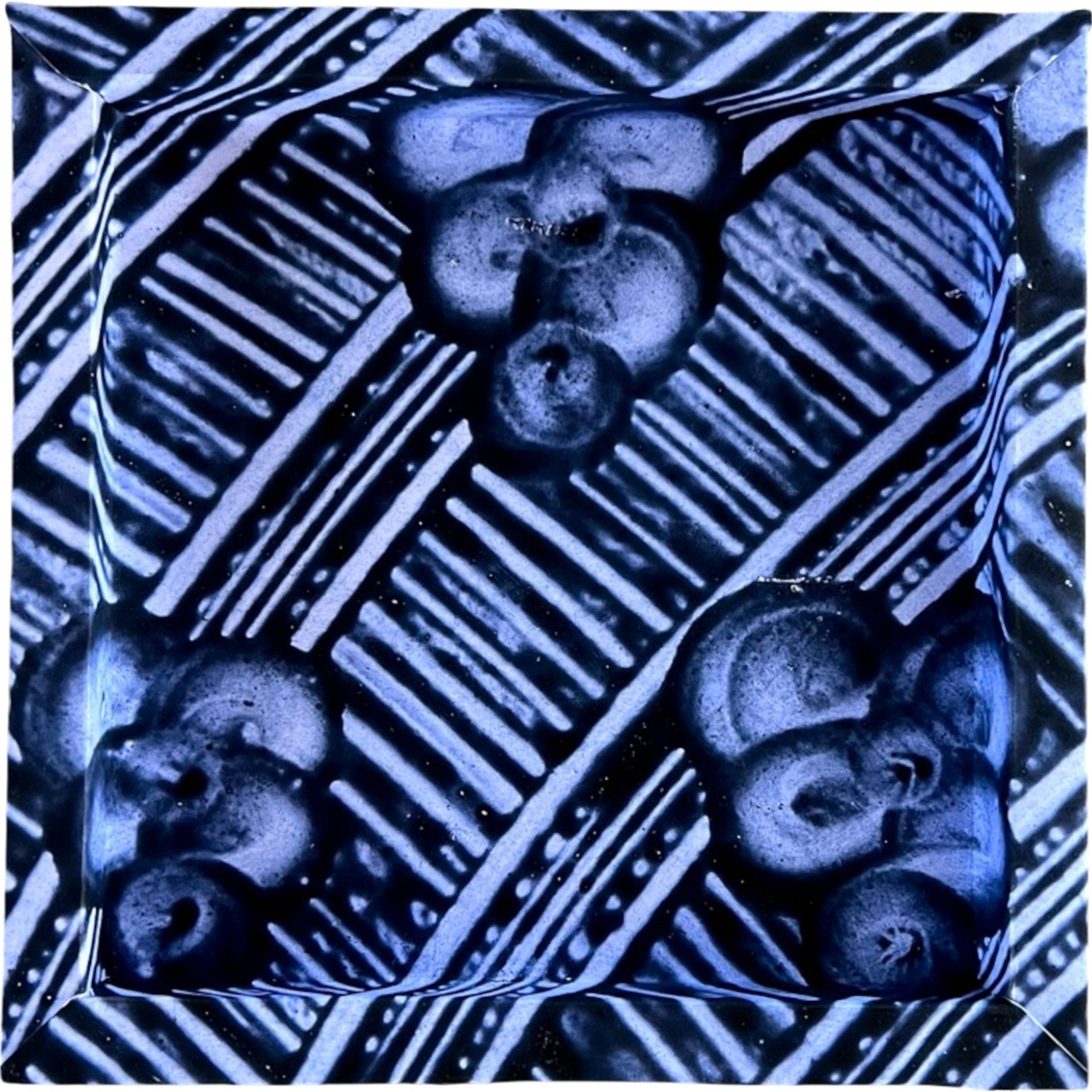 Frame No. 10 - Dominoterie Sgraffito Bleu (10” for plates 6.25” to 8”)