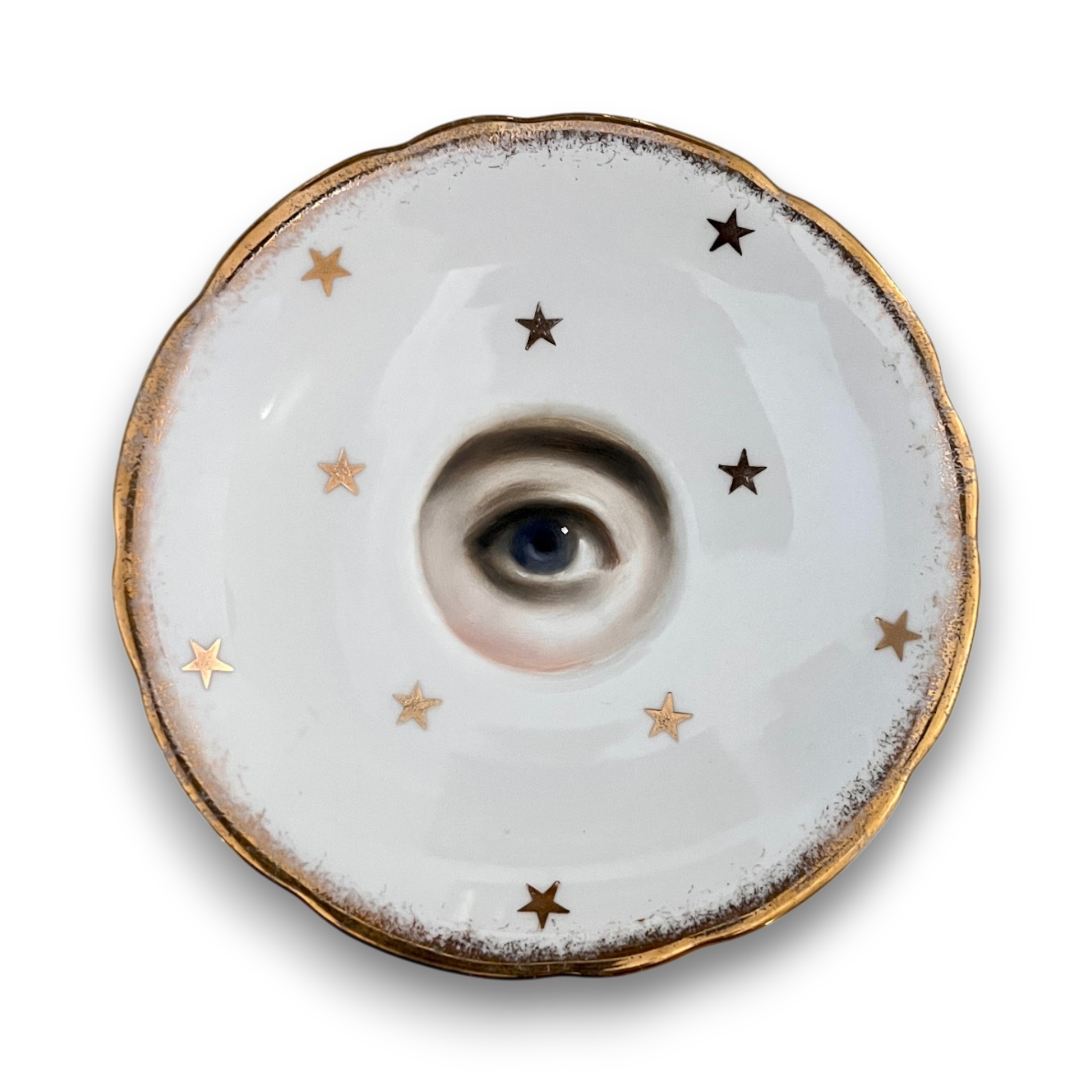 No. 3652 Lover's Eye Painting on an English Gold Star Plate
