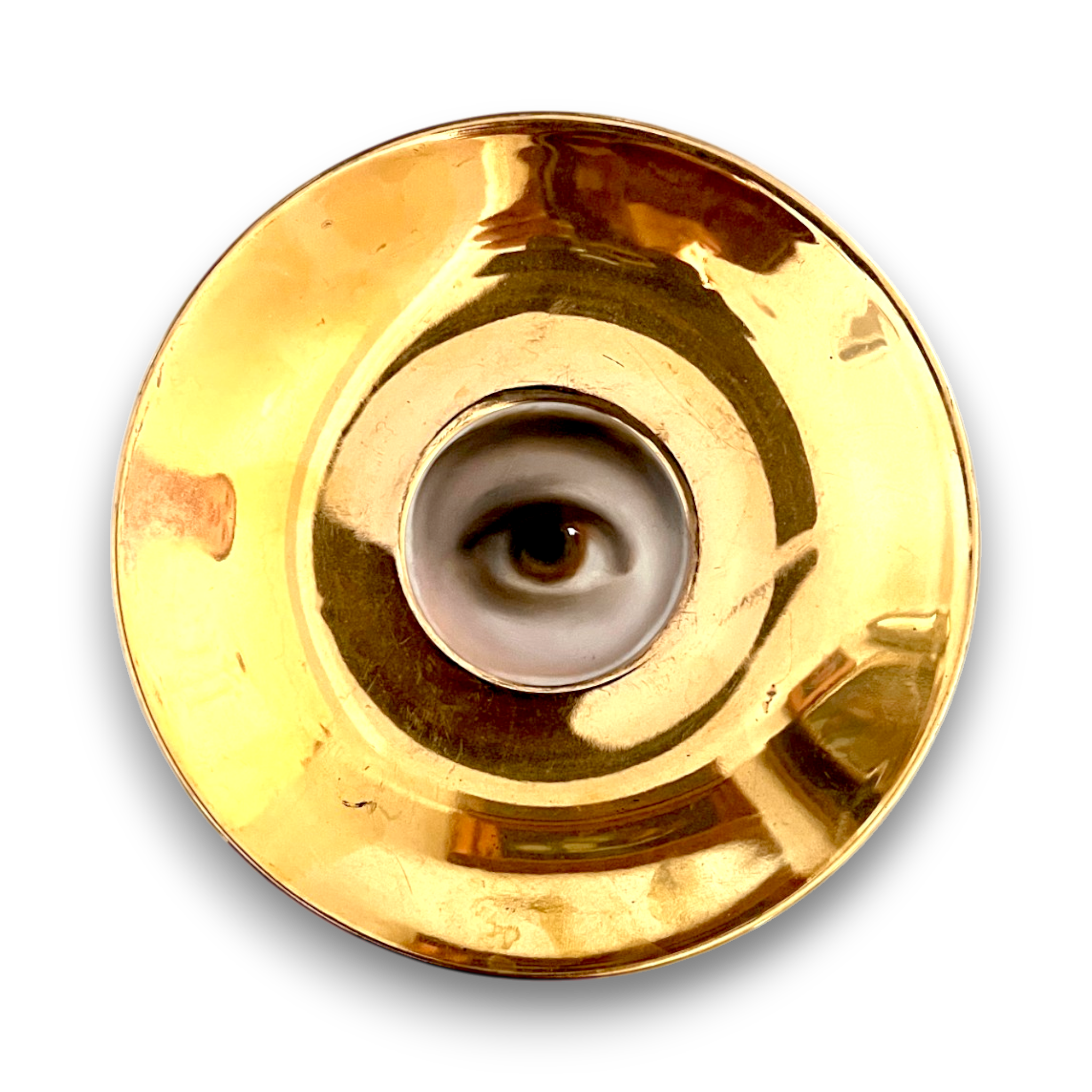 No. 3645 Lover's Eye Painting on a Gold Luster Royal Worcester plate