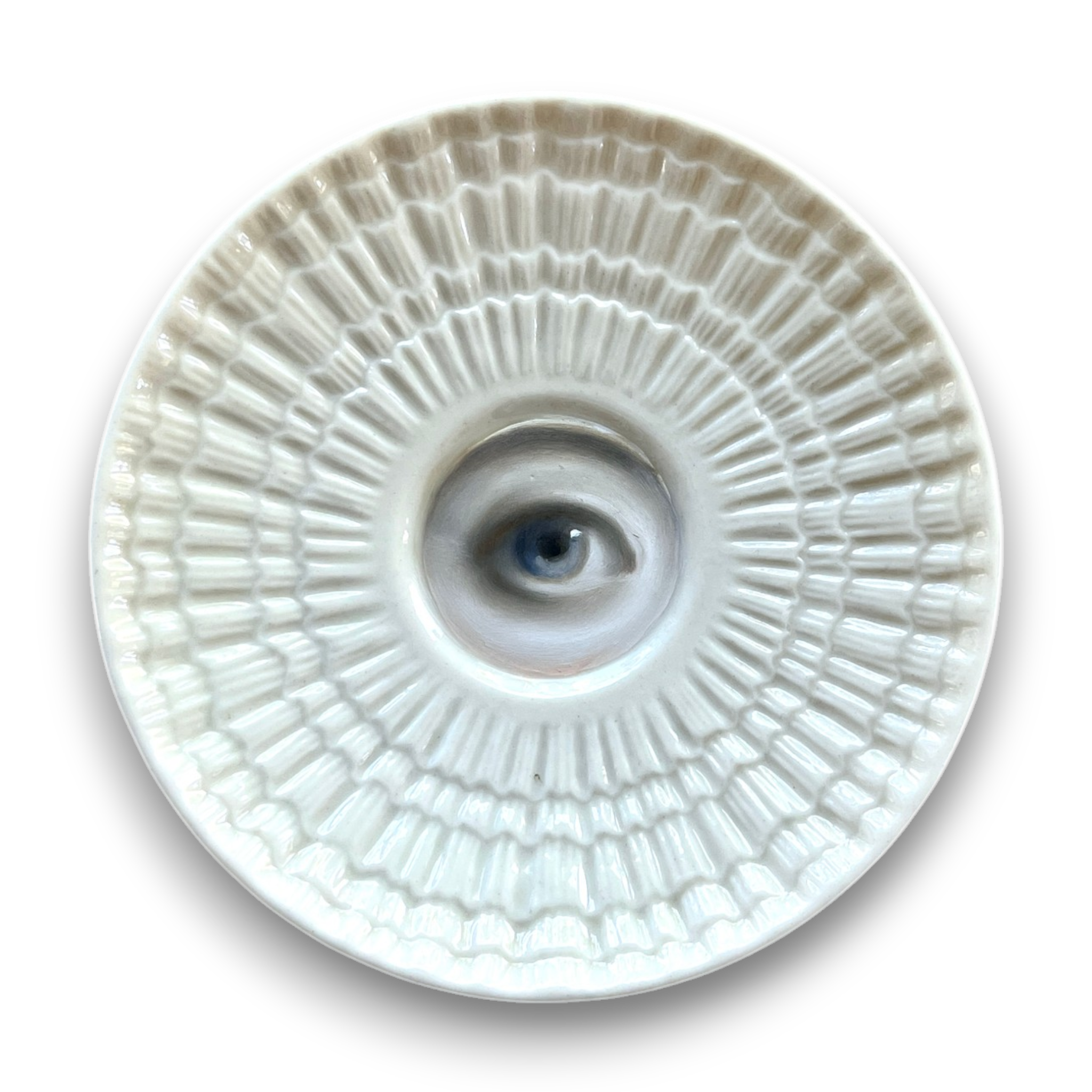 No. 3687 Lover's Eye Painting on an Irish Belleek Plate