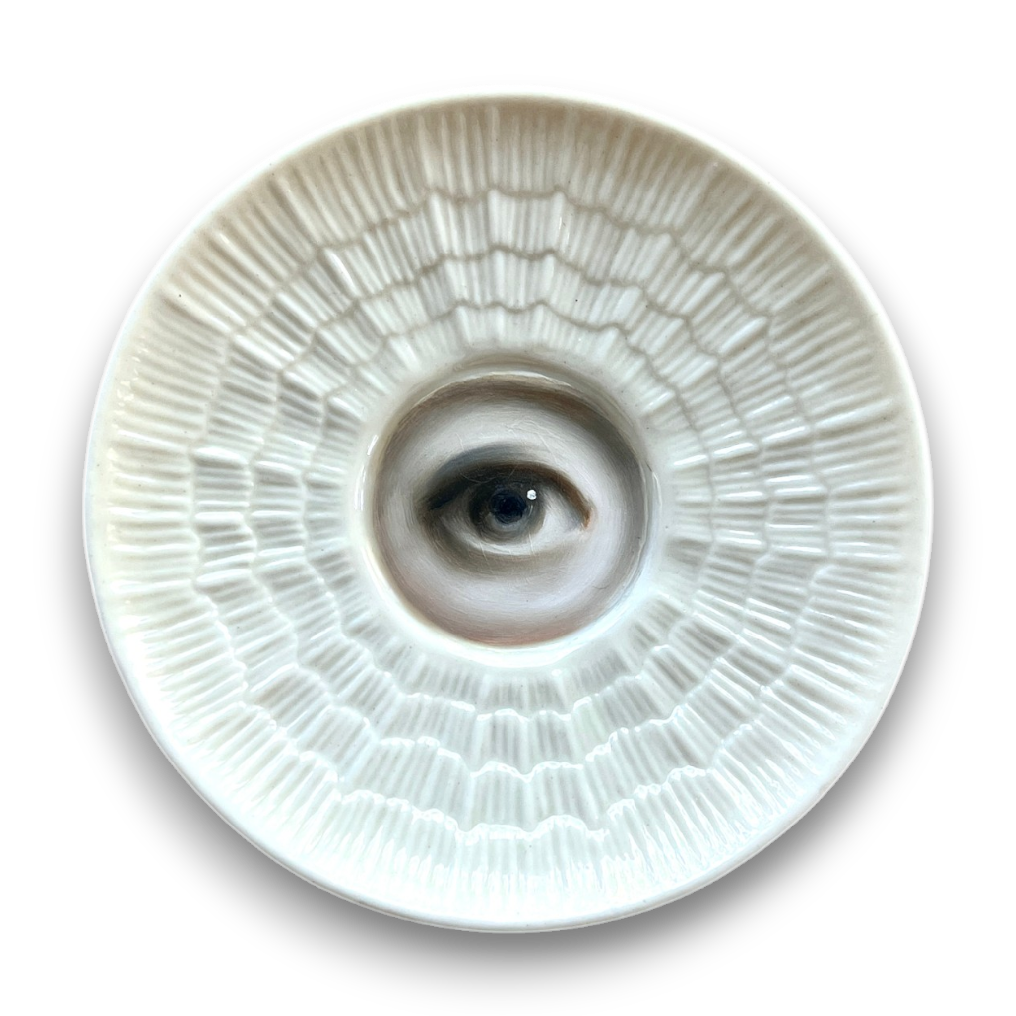 No. 3691 Lover's Eye Painting on an Irish Belleek Plate
