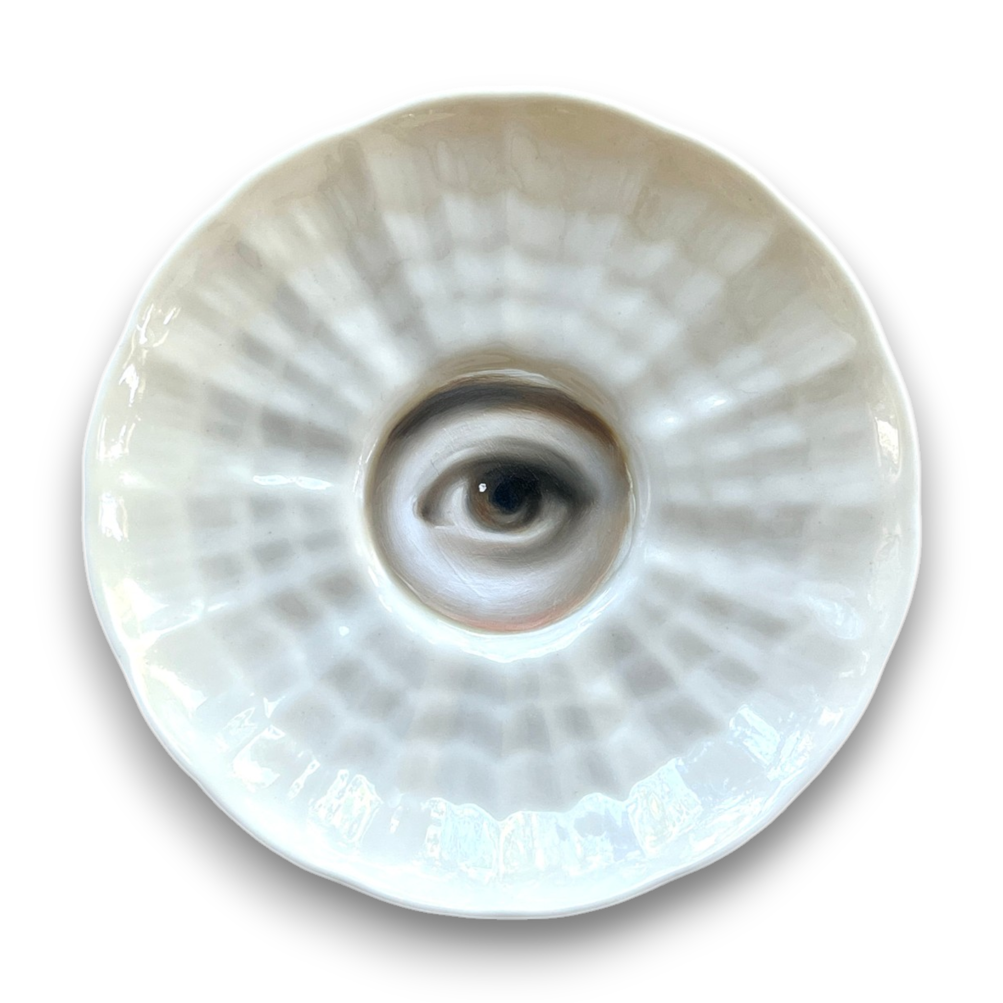 No. 3685 Lover's Eye Painting on an Irish Belleek Plate
