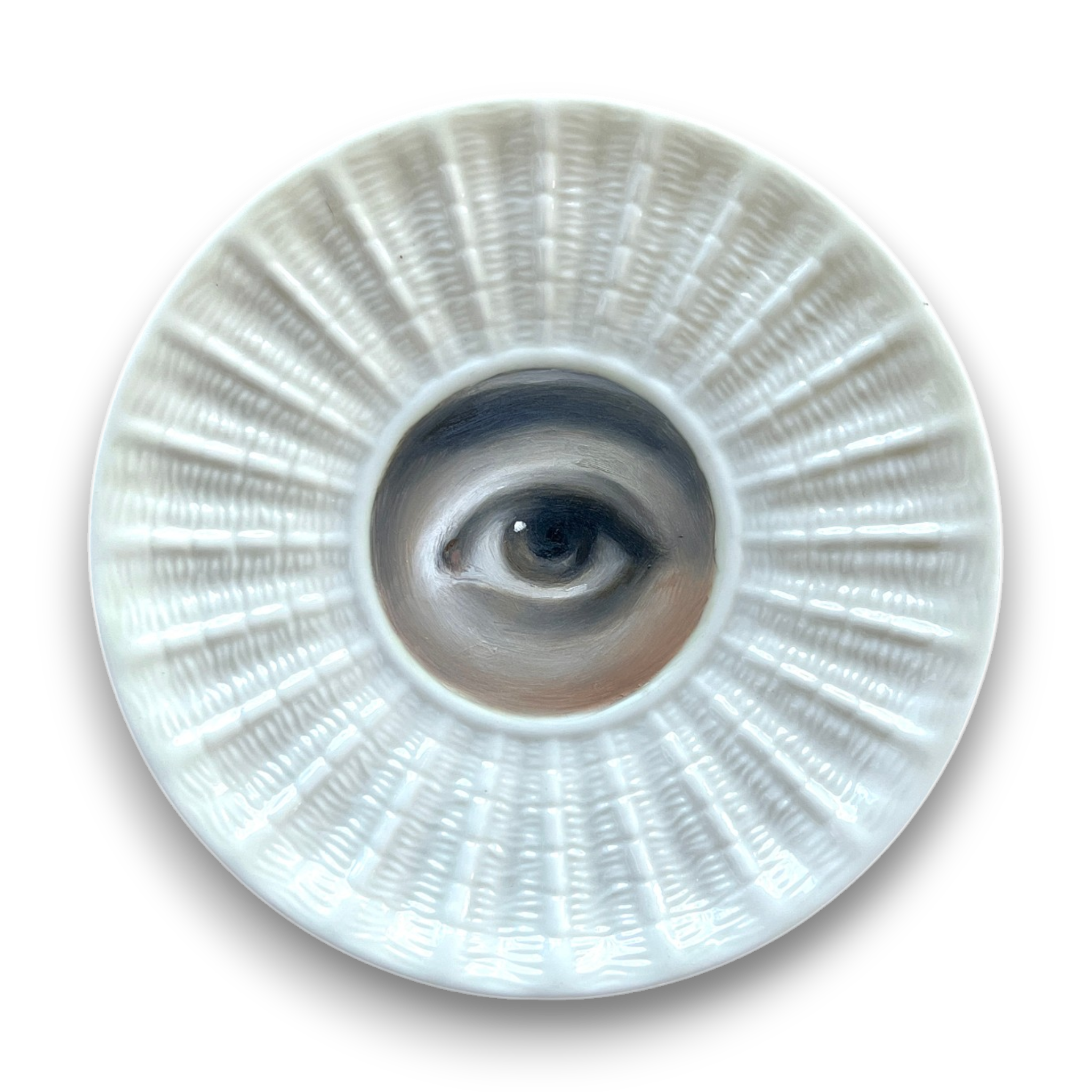 No. 3686 Lover's Eye Painting on an irish Belleek Plate