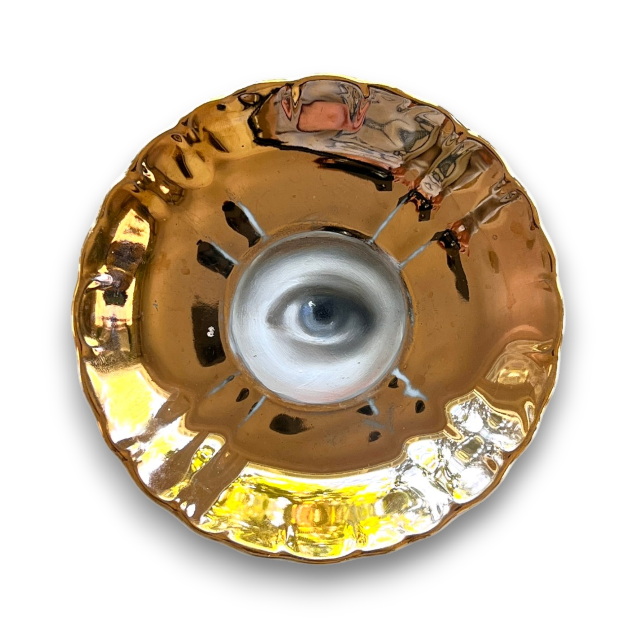 No. 3692 Lover's Eye Painting on a Gold Luster Plate