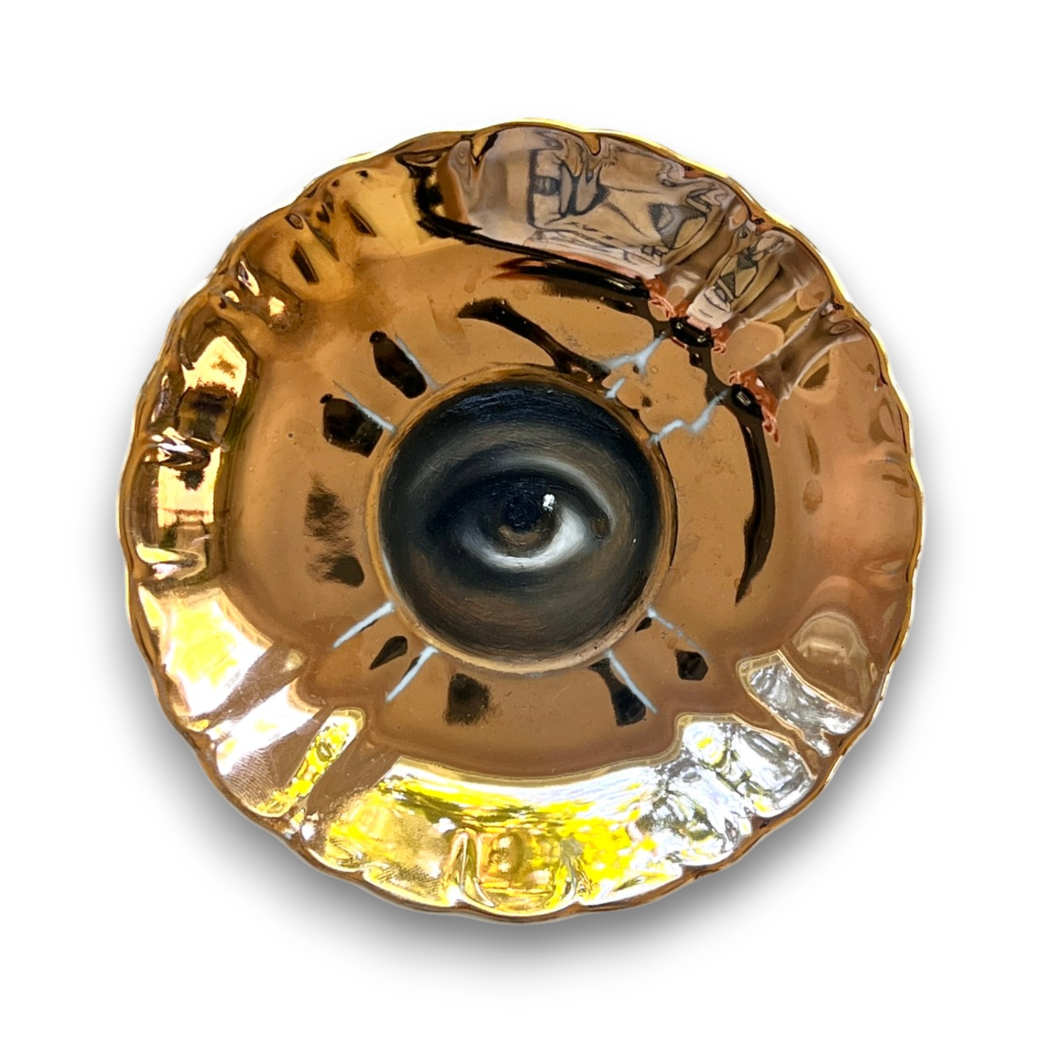 No. 3675 Lover's Eye Painting on a Gold Luster Plate