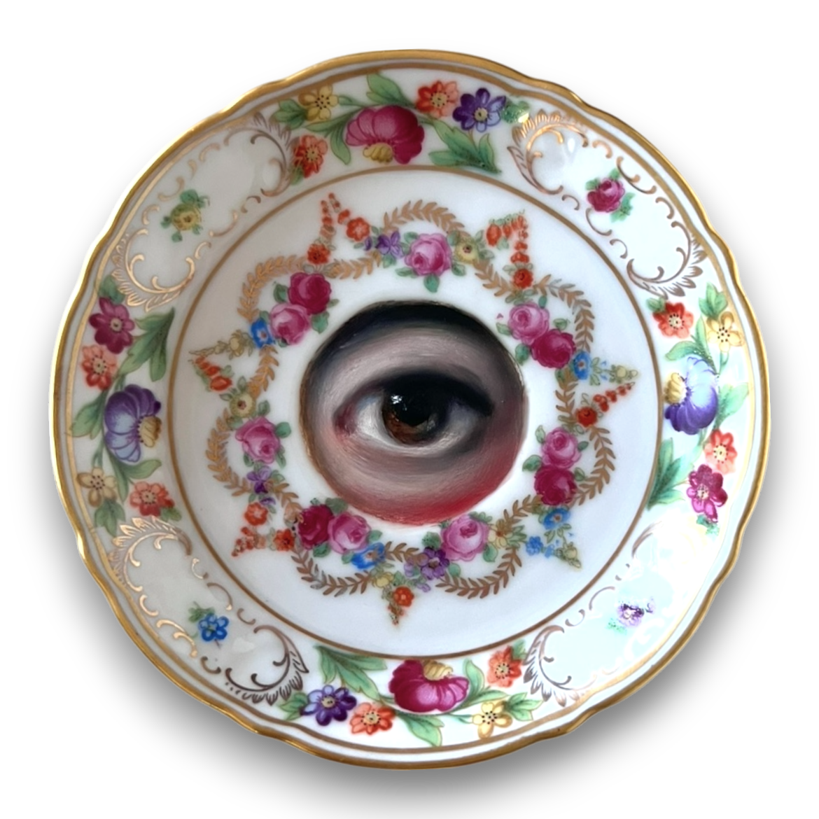 No. 2784 Lover's Eye Painting on a Mini Schumann Bavarian Plate